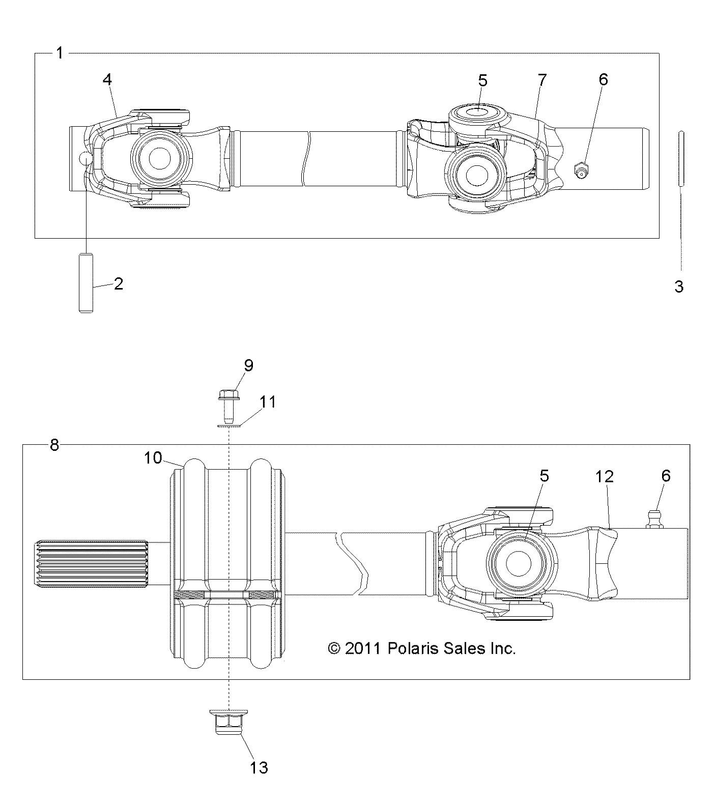 TRANSMISSION ARBRE PROPULSION AVANT POUR RZR 900 2014