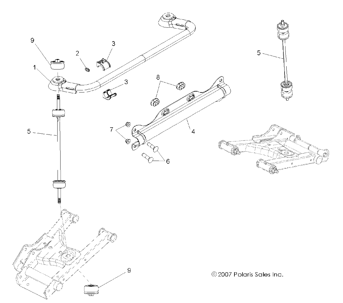 SUSPENSION BARRE STABILISATRICE ARRIERE POUR RZR 800 EFIEPS ALL OPTIONS 2011