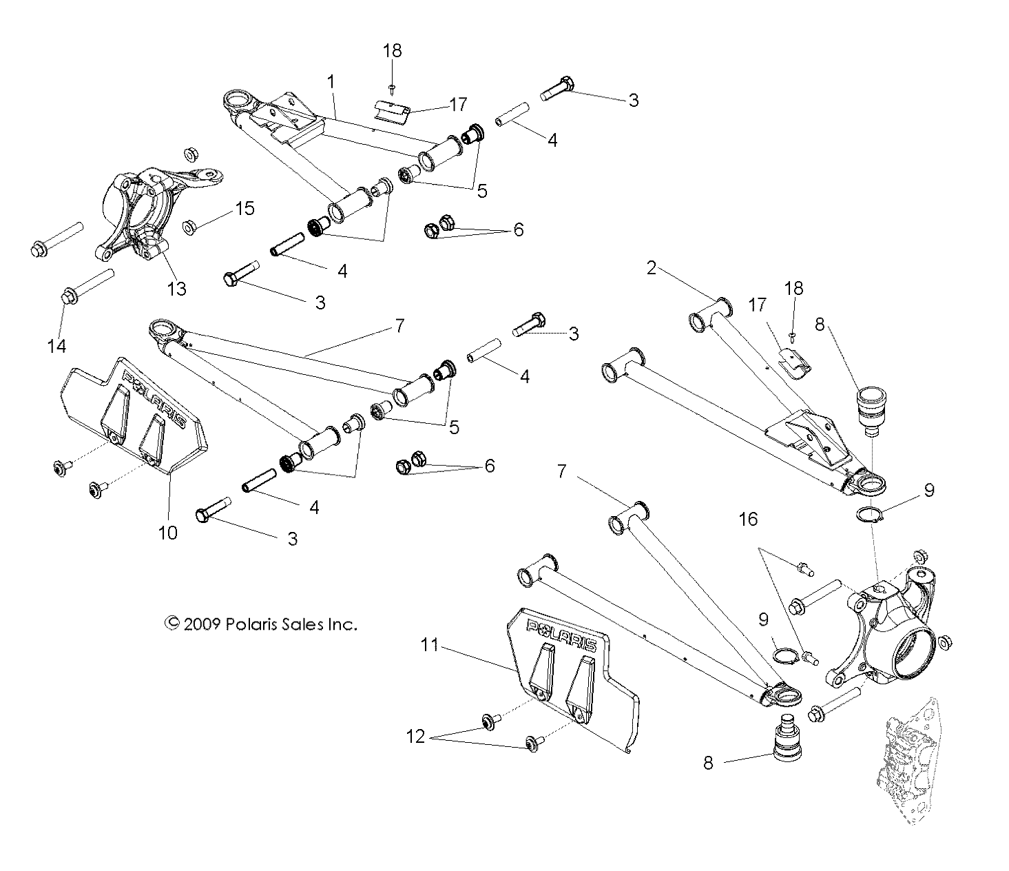 SUSPENSION BRAS DE COMMANDE AVANT POUR RANGER 800 CREW 2014