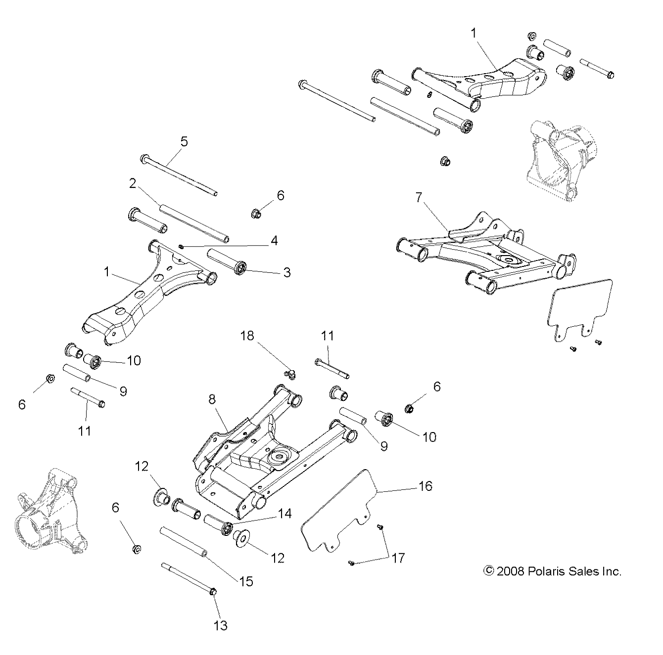 SUSPENSION BRAS DE CONTROLE ARRIERE POUR RZR 800 EFI ALL OPTIONS 2009
