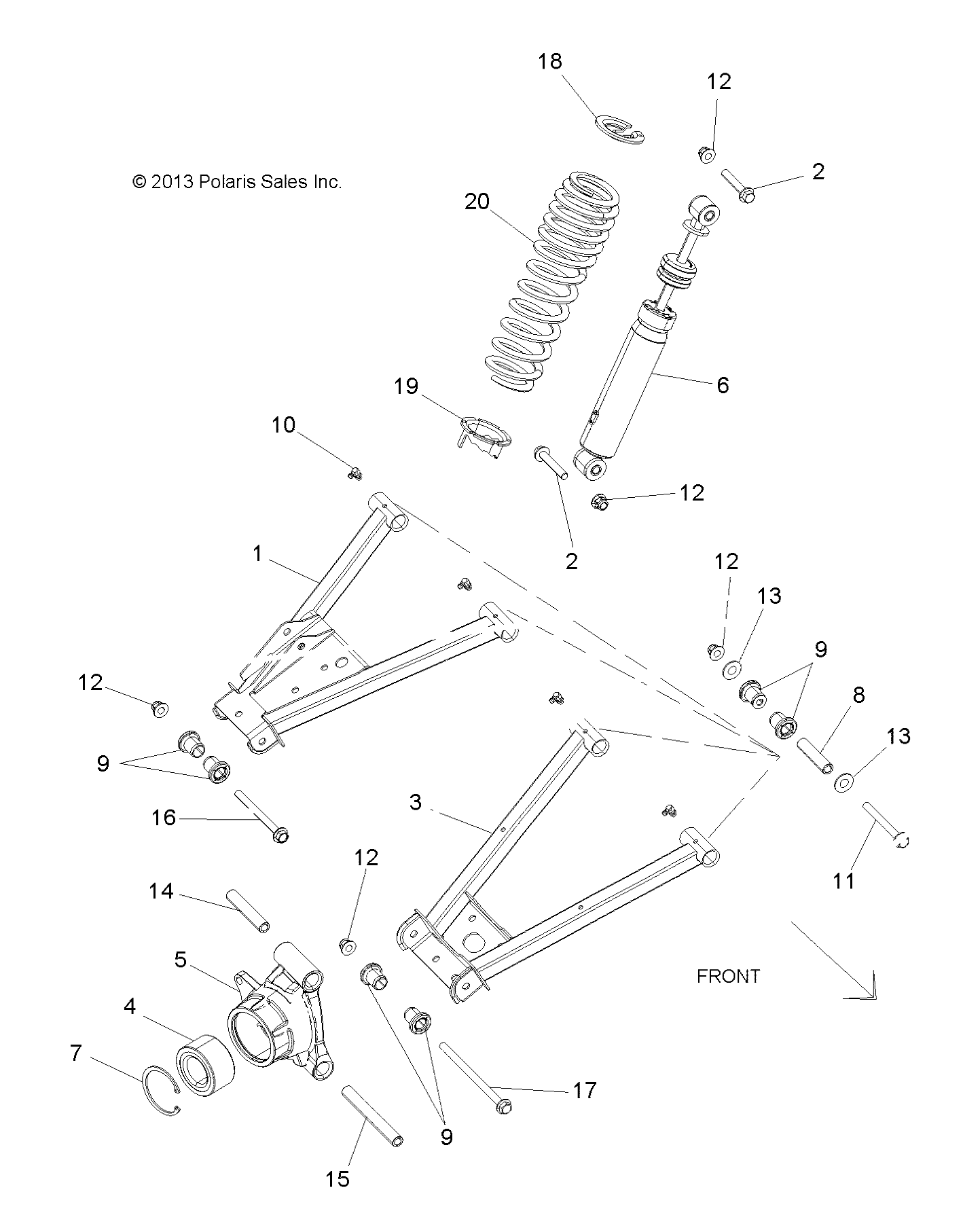 SUSPENSION SUSPENSION ARRIERE POUR RANGER 570 EFI 2014