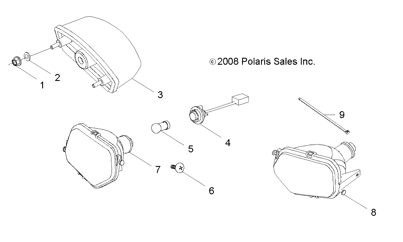 ELECTRIQUE PHARES ET FEUX ARRIERES POUR RZR 170 2009
