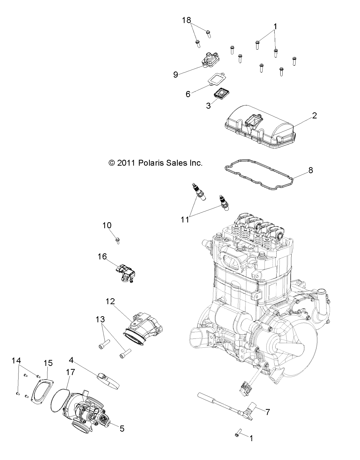 MOTEUR ACCELERATEUR ET COUVERCLE DE SOUPAPES POUR RZR S 800 EFI ISRAEL 2013