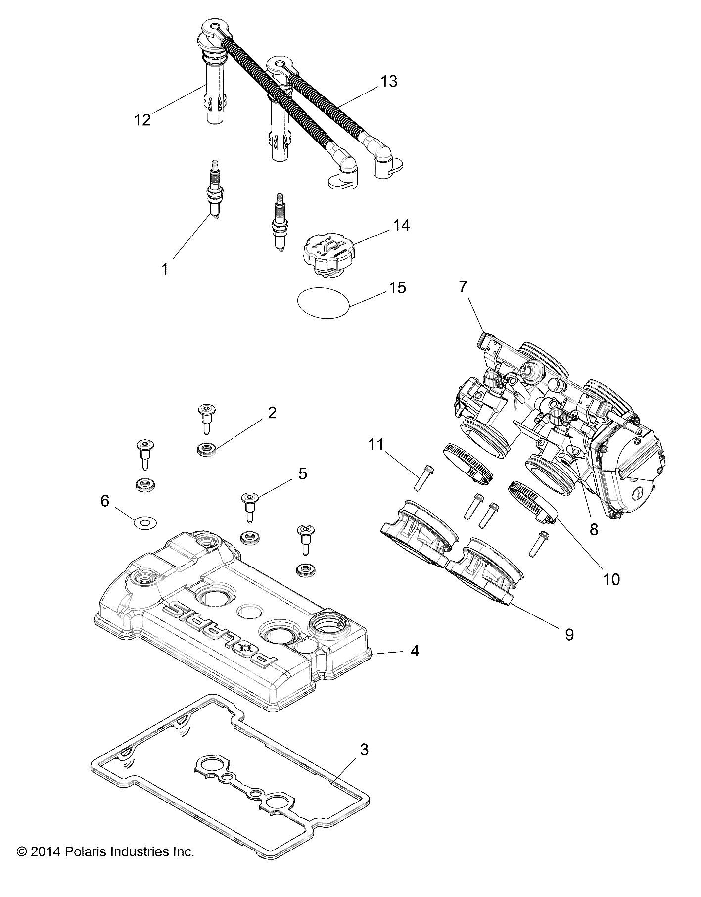 MOTEUR ACCELERATEUR ET COUVERCLE DE SOUPAPES POUR RZR XP 4 1000 2015