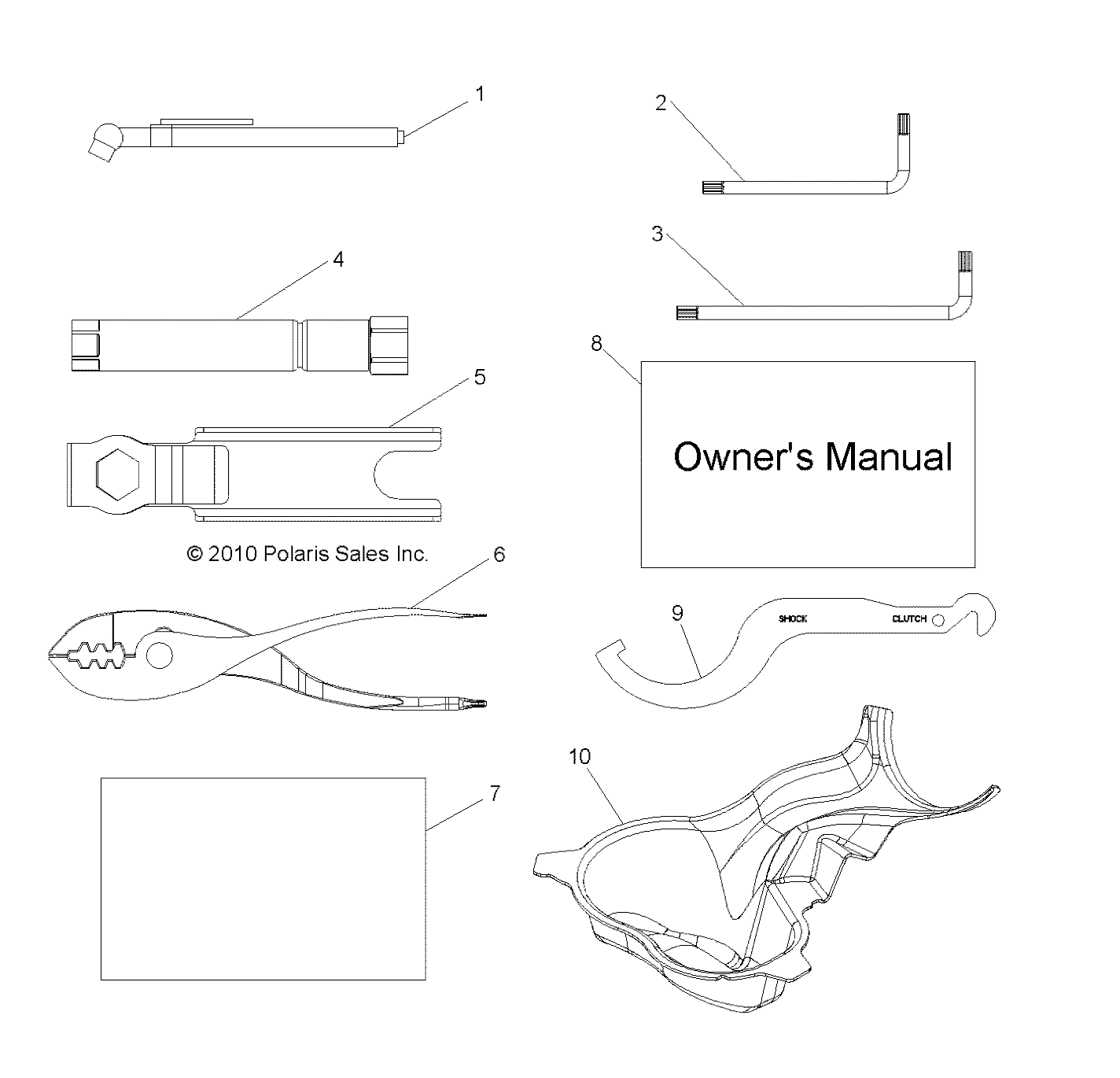 REFERENCES KIT OUTILS ET MANUEL DE LUTILISATEUR POUR RZR XP INTL 2012