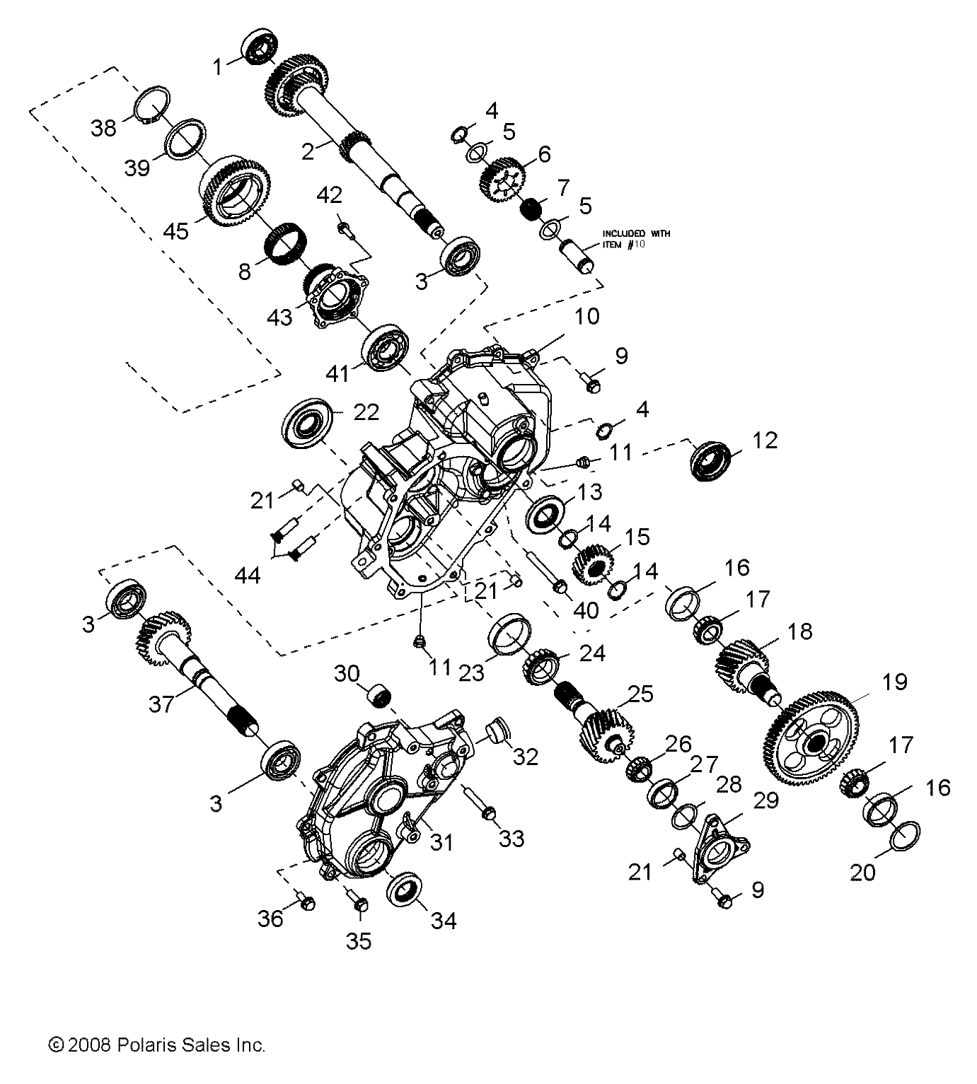 TRANSMISSION COMPOSANTS INTERNES BOITE DE VITESSE PRINCIPALE POUR RZR S 800 EFI INTL 2009