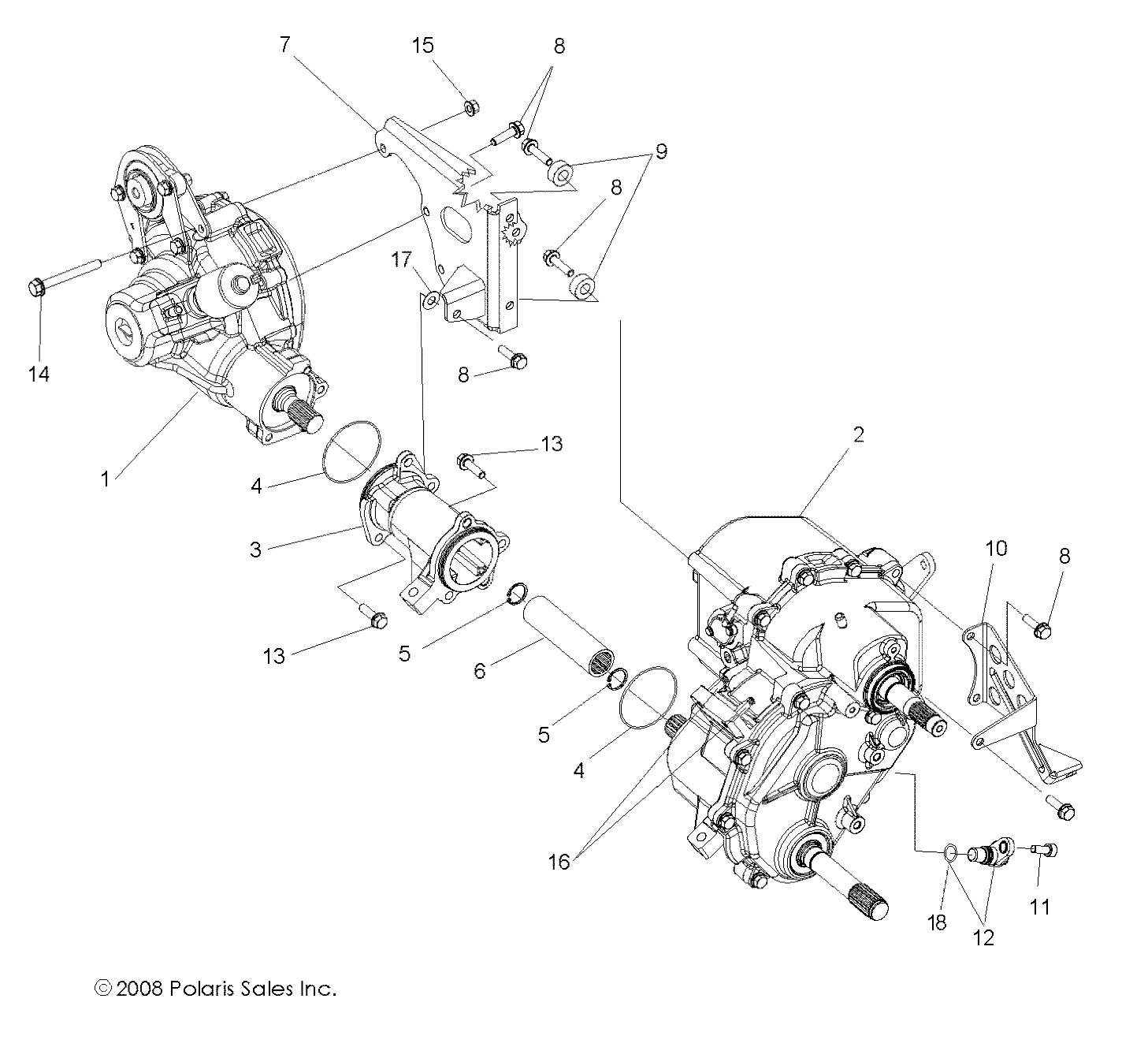 TRANSMISSION BOITE DE VITESSE MONTAGE DIFFERENTIEL POUR RZR S 800 EFI INTL 2009