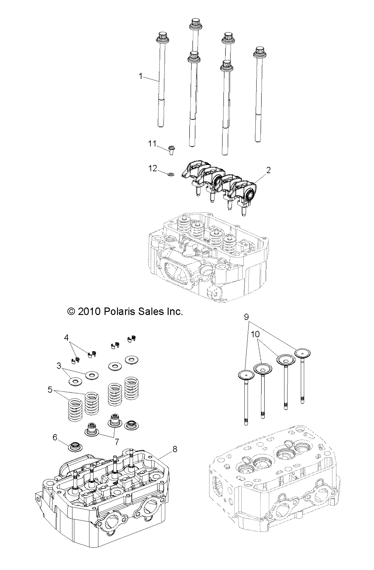 MOTEUR TETE DE CYLINDRE ET SOUPAPES POUR RZR 800 EFIEPS 2012