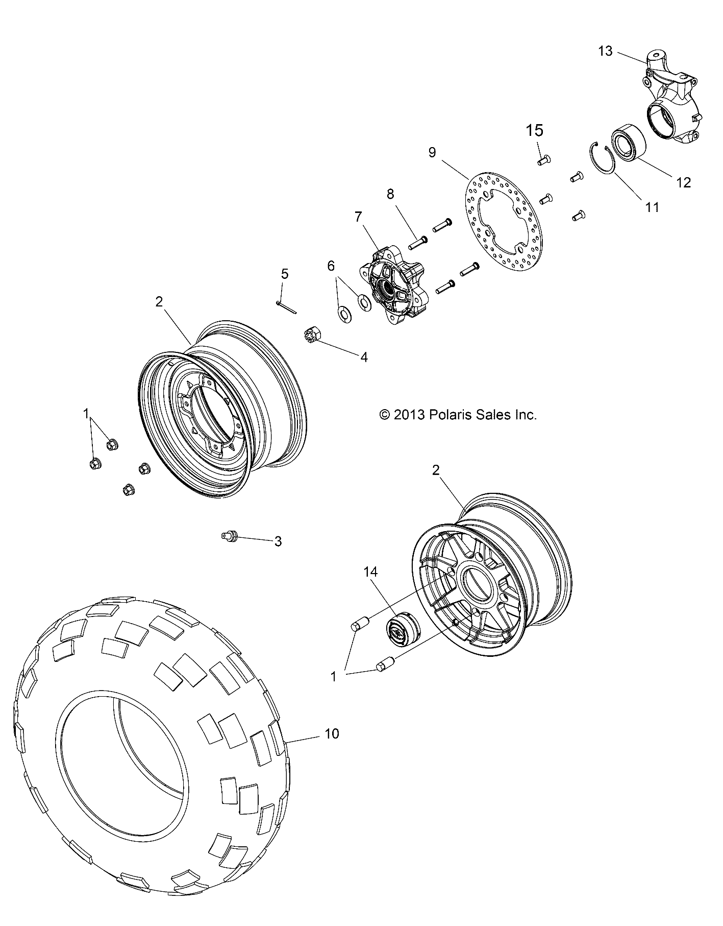 ROUES ROUES AVANT POUR RZR 570 EPS 2018