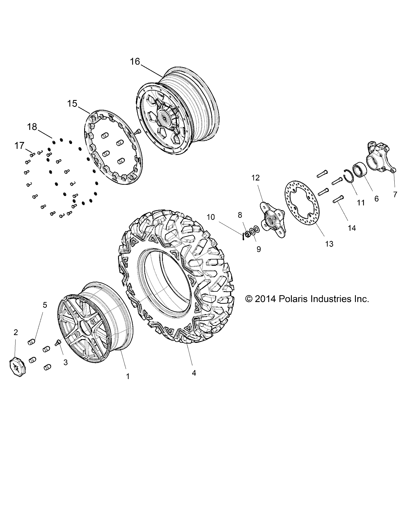ROUES ROUES AVANT POUR RZR XP 1000 2015