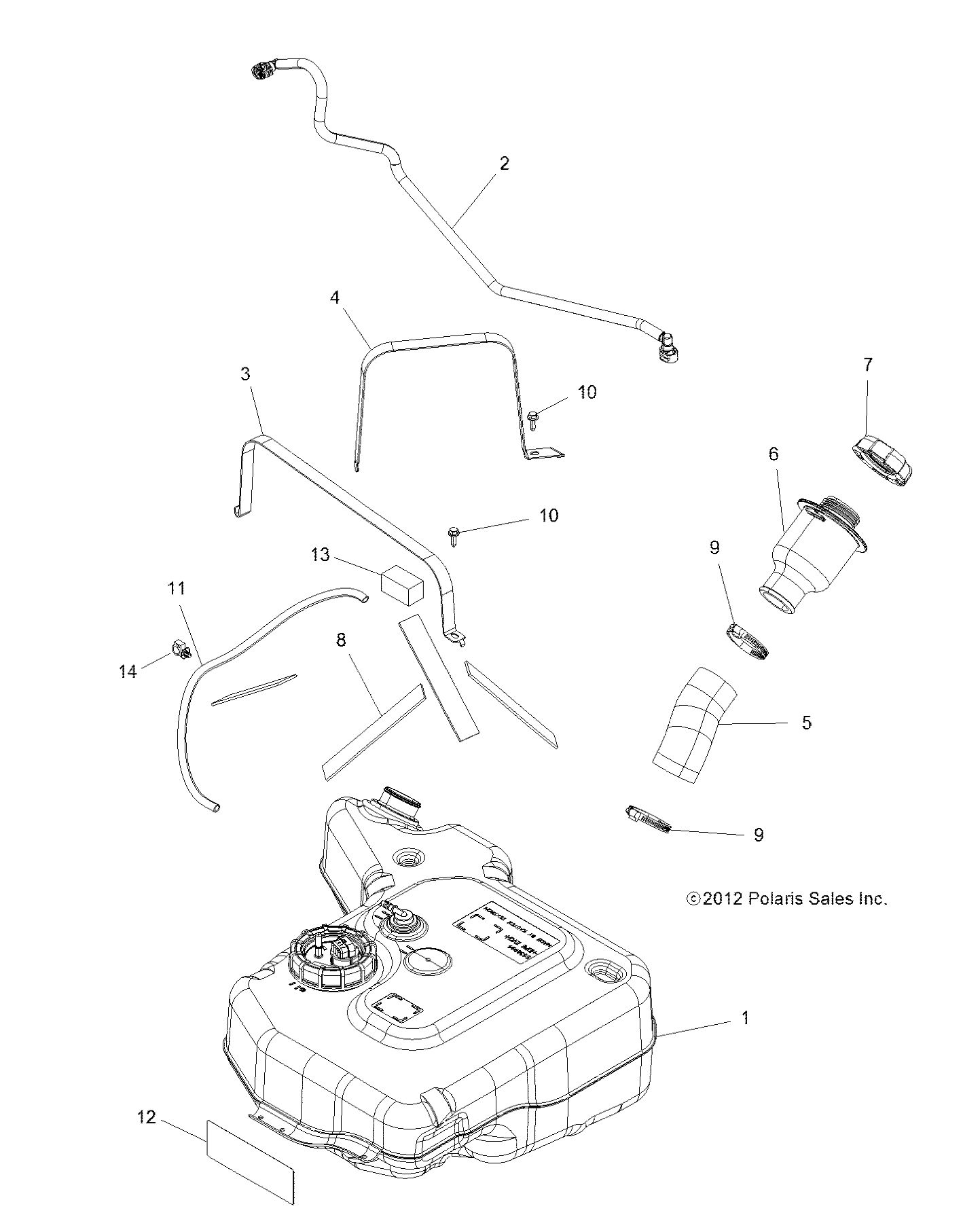 CARROSSERIE RESERVOIR DE CARBURANT POUR RANGER XP 900 2014