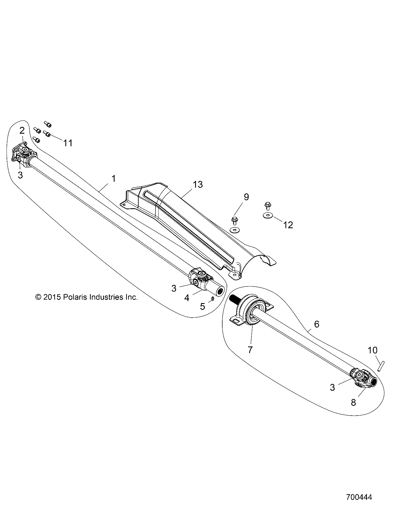 TRANSMISSION ARBRE PROPULSION AVANT POUR RZR XP TURBO 2016