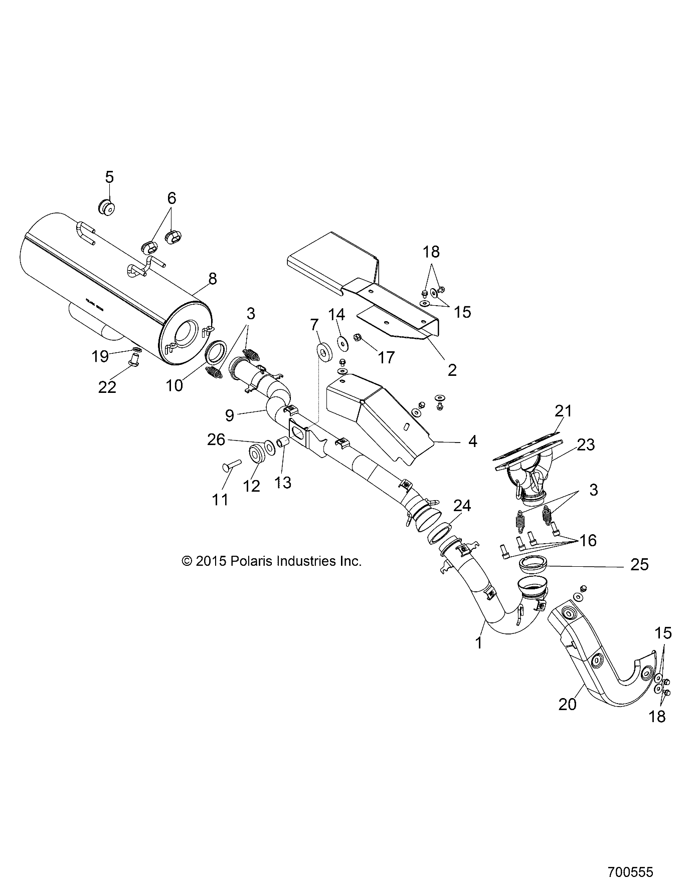 MOTEUR ECHAPPEMENT POUR RANGER 800 6X6 2016