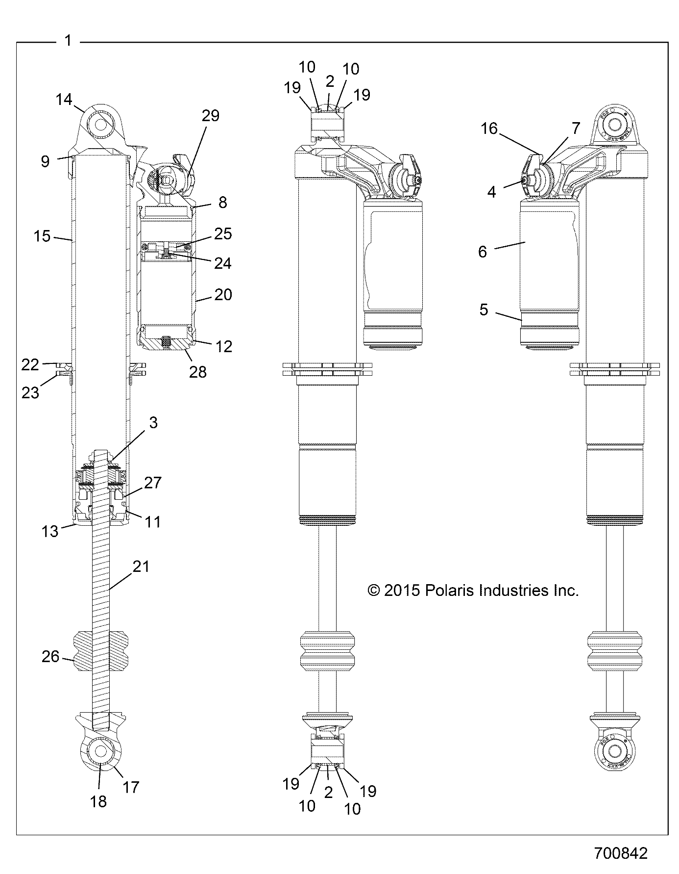 SUSPENSION FRONT SHOCK INTERNALS 70458389 POUR GENERAL 1000 DELUXE EPS EU 2021