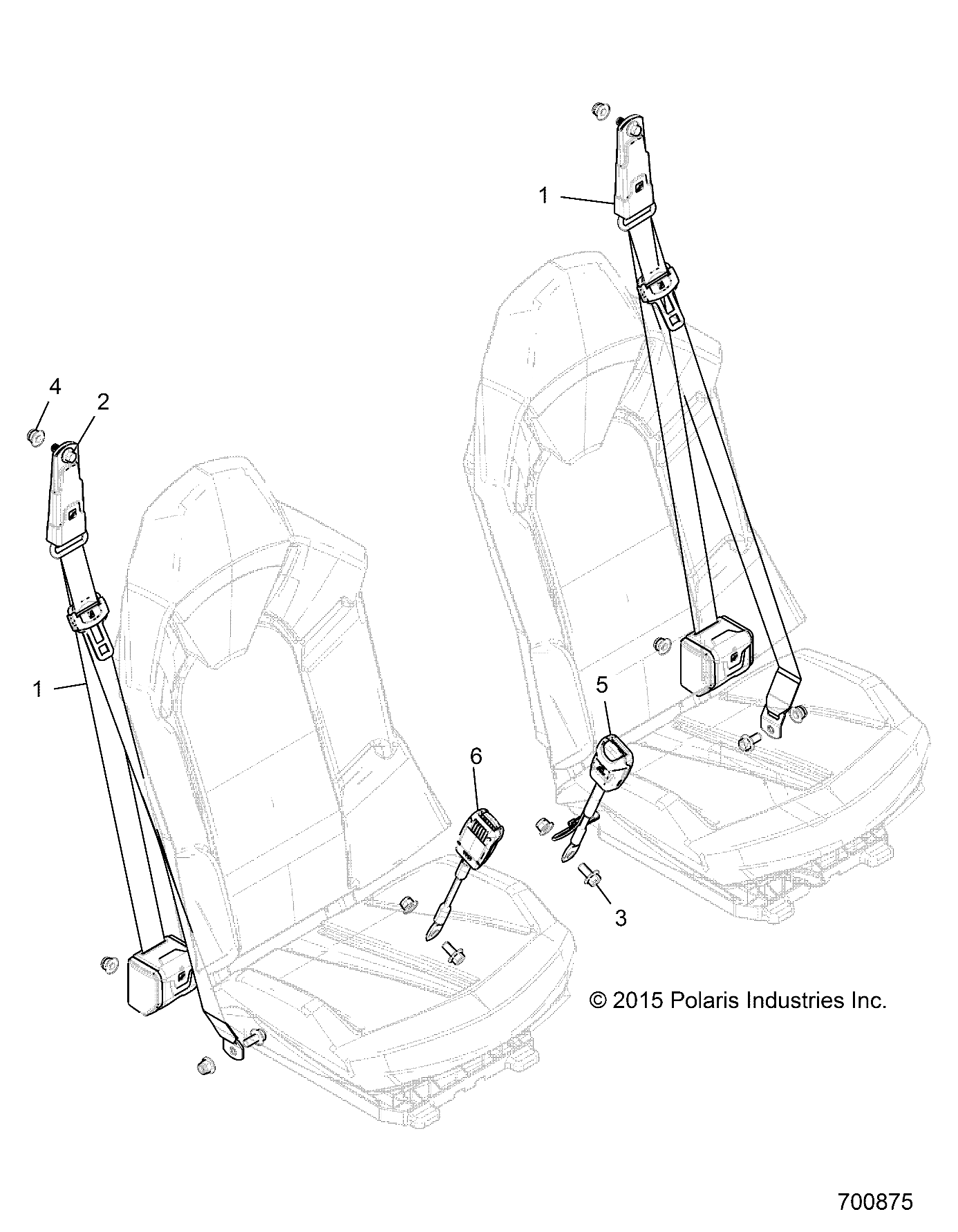 CARROSSERIE MONTAGE CEINTURE DE SECURITE POUR GENERAL 1000 EPS 2016