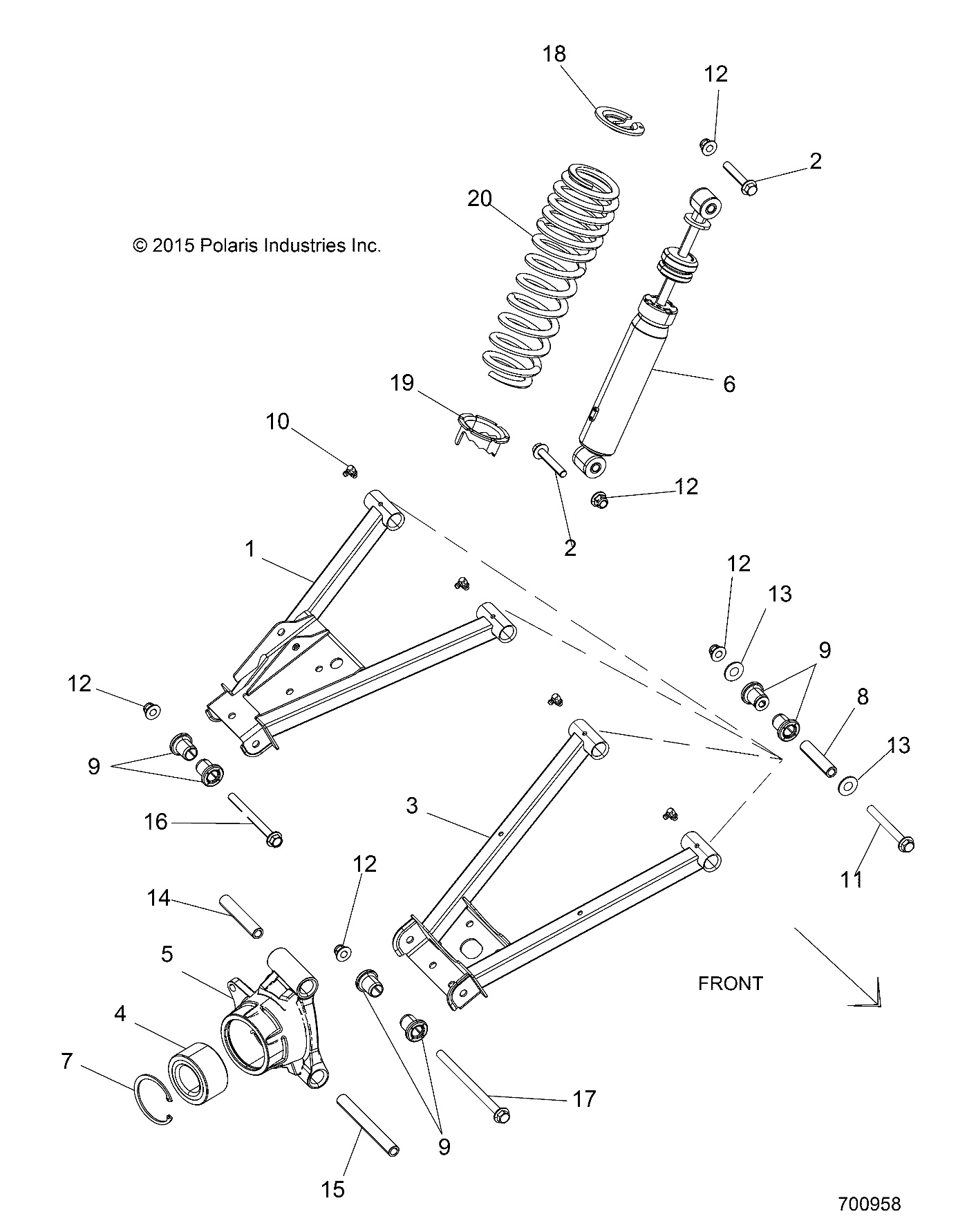 SUSPENSION SUSPENSION ARRIERE POUR RANGER 570 2018