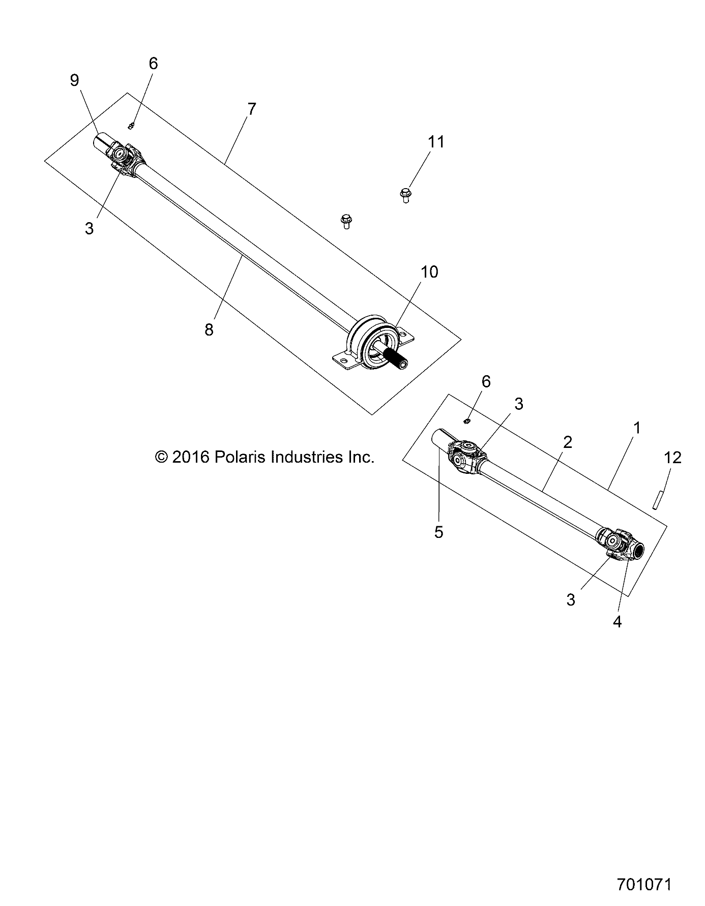 TRANSMISSION ARBRE PROPULSION AVANT POUR RZR 900 50 INCH 2018