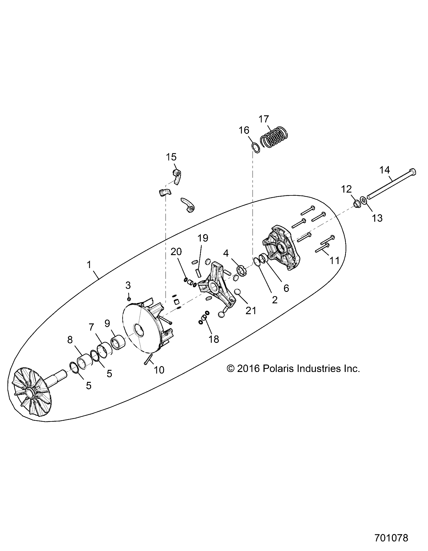 TRANSMISSION EMBRAYAGE PRIMAIRE POUR GENERAL 1000 DLX ABS EPS EU TR ZUG 2020