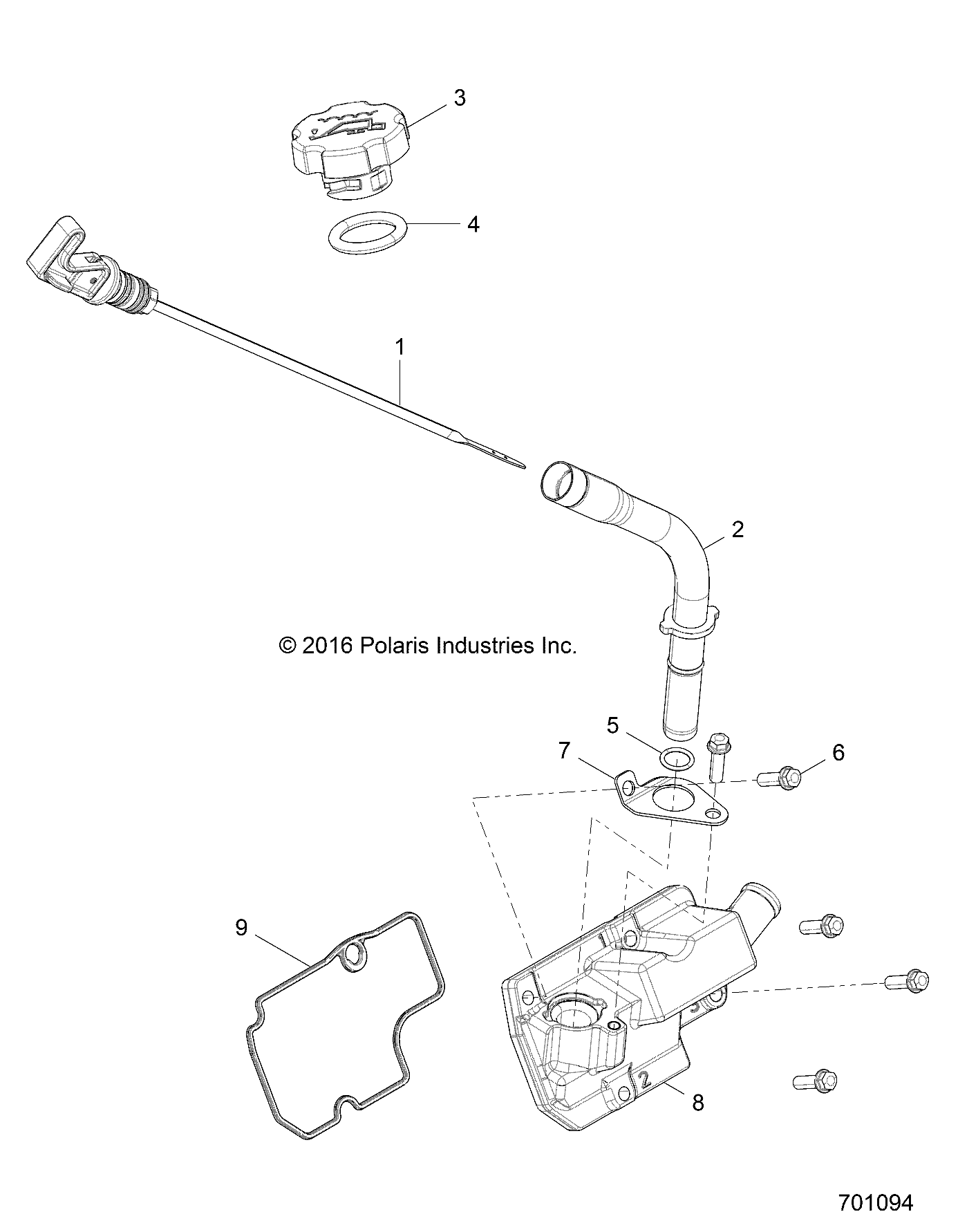 MOTEUR JAUGE A HUILE ET BREATHER POUR RZR 4 900 2017