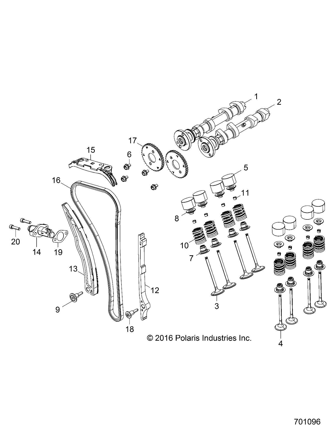 MOTEUR SOUPAPES ET ARBRE A CAMES POUR RZR 4 900 2018