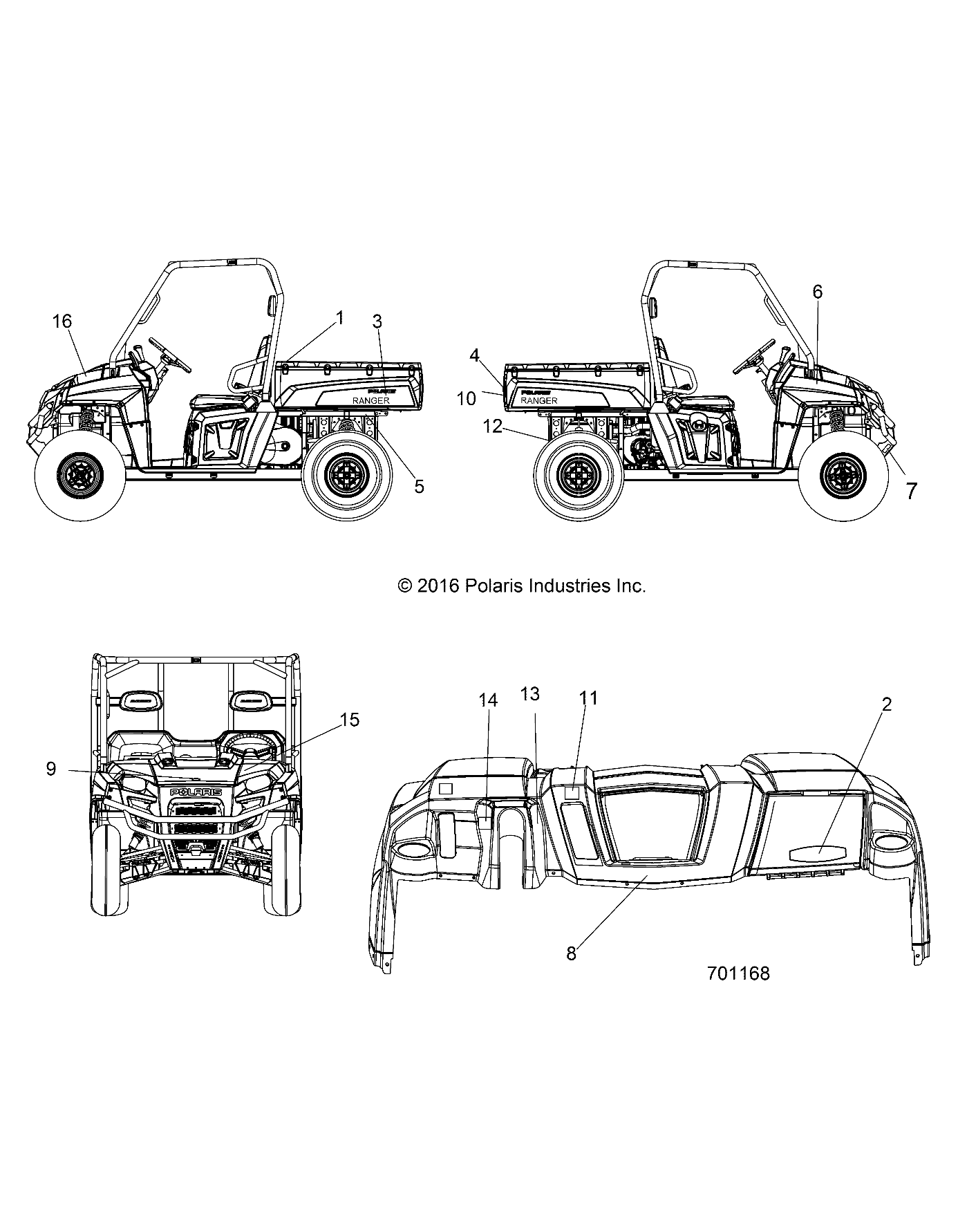 CARROSSERIE AUTOCOLLANTS POUR RANGER 570 FULL SIZE 2019