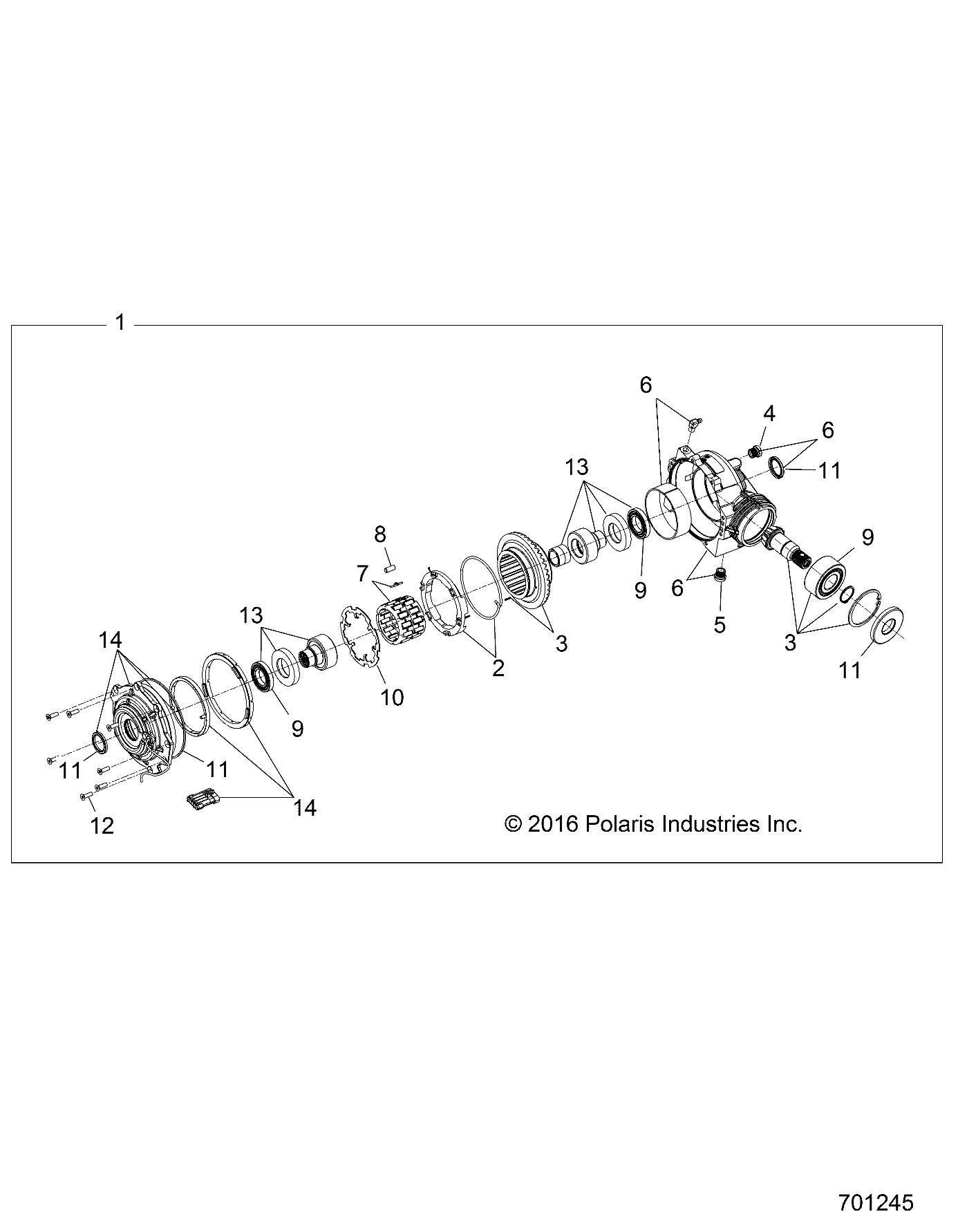 DRIVE TRAIN FRONT GEARCASE INTERNALS TO 1152019 POUR RANGER CREW 900 EPS 2019