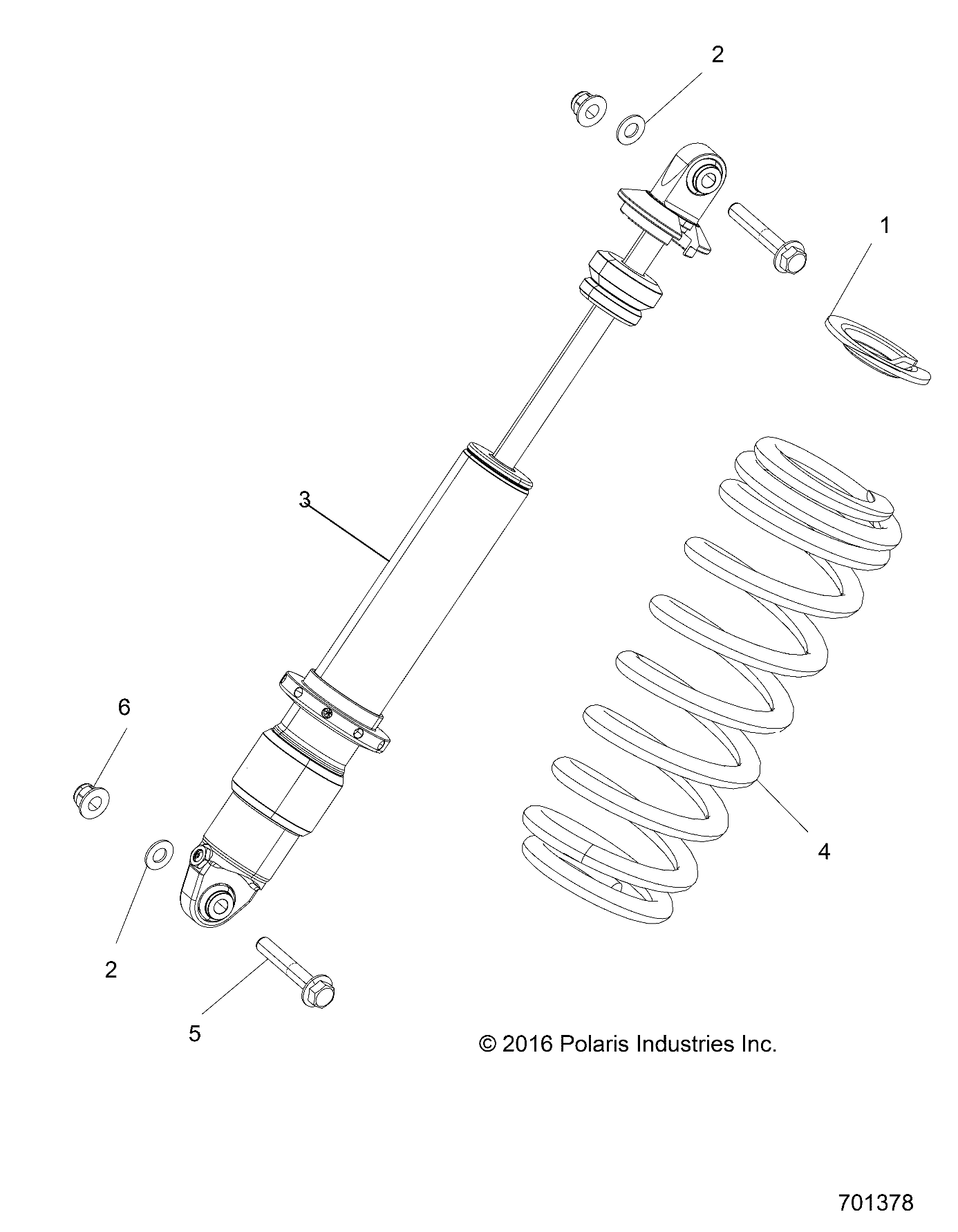 SUSPENSION REAR SHOCK MOUNTING POUR GENERAL 1000 4 EPS 2017