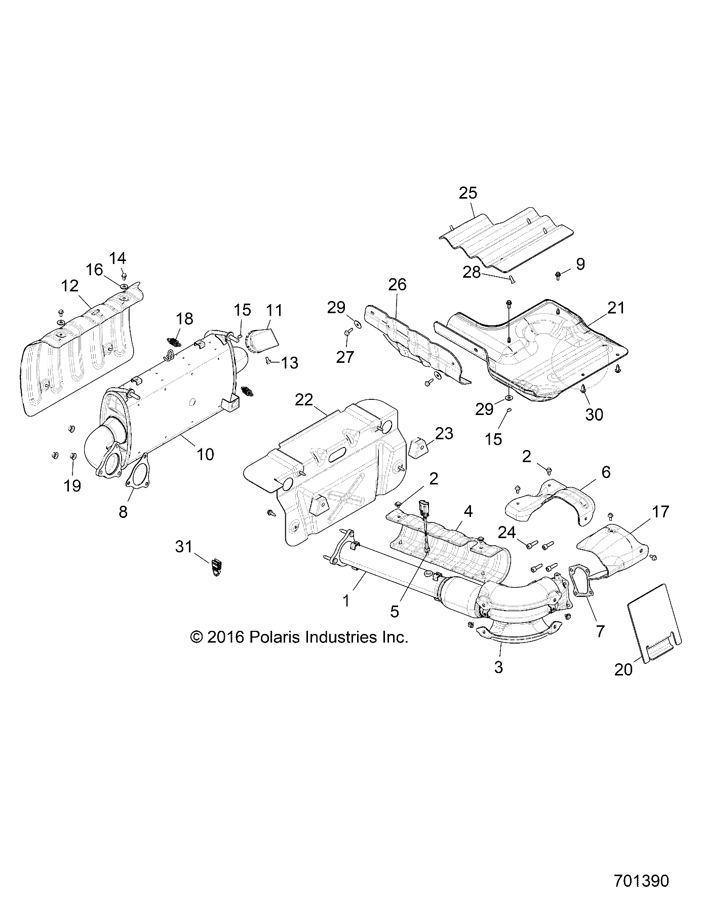MOTEUR SYSTEME DECHAPPEMENT POUR RZR XP TURBO MD 2017