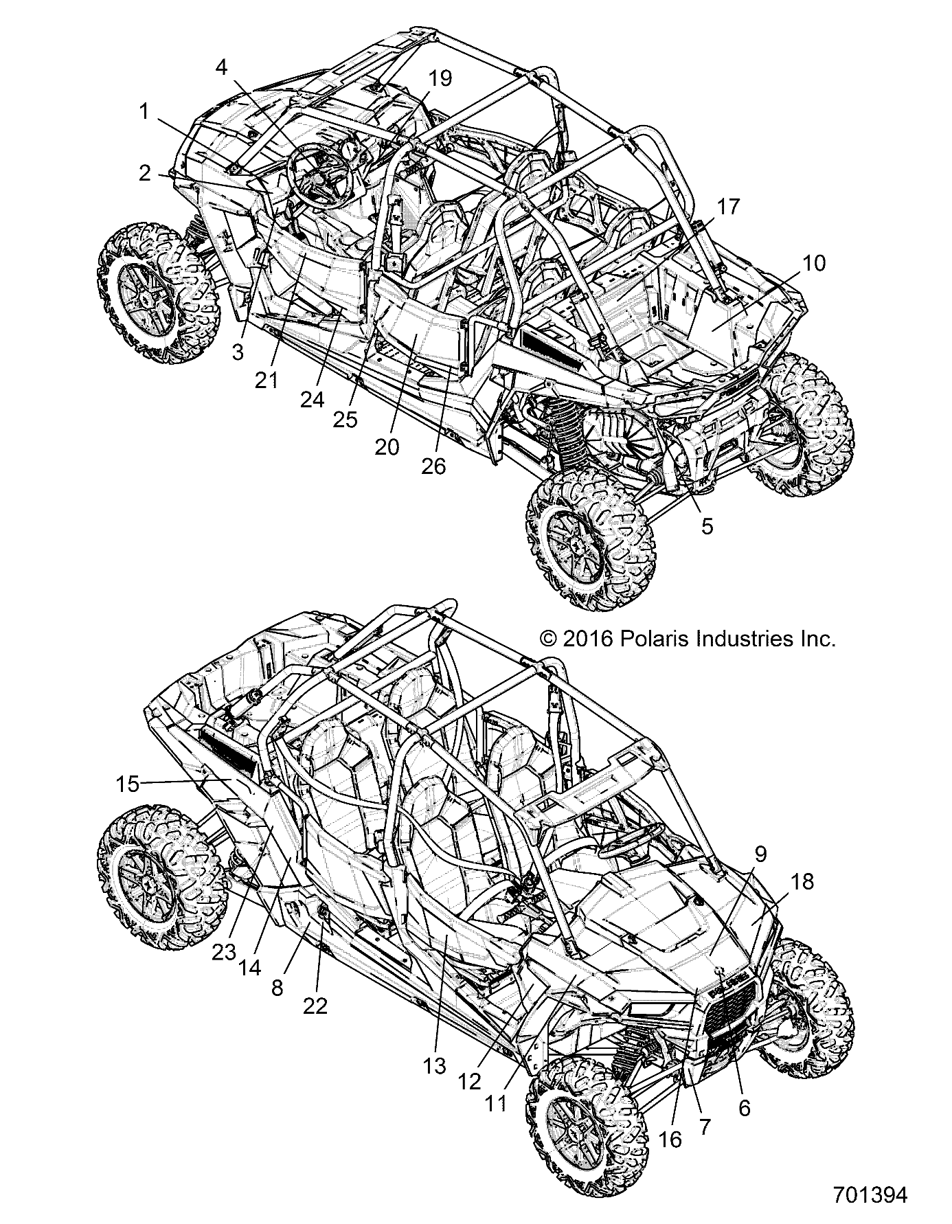 CARROSSERIE AUTOCOLLANTS POUR RZR XP4 TURBO 2017