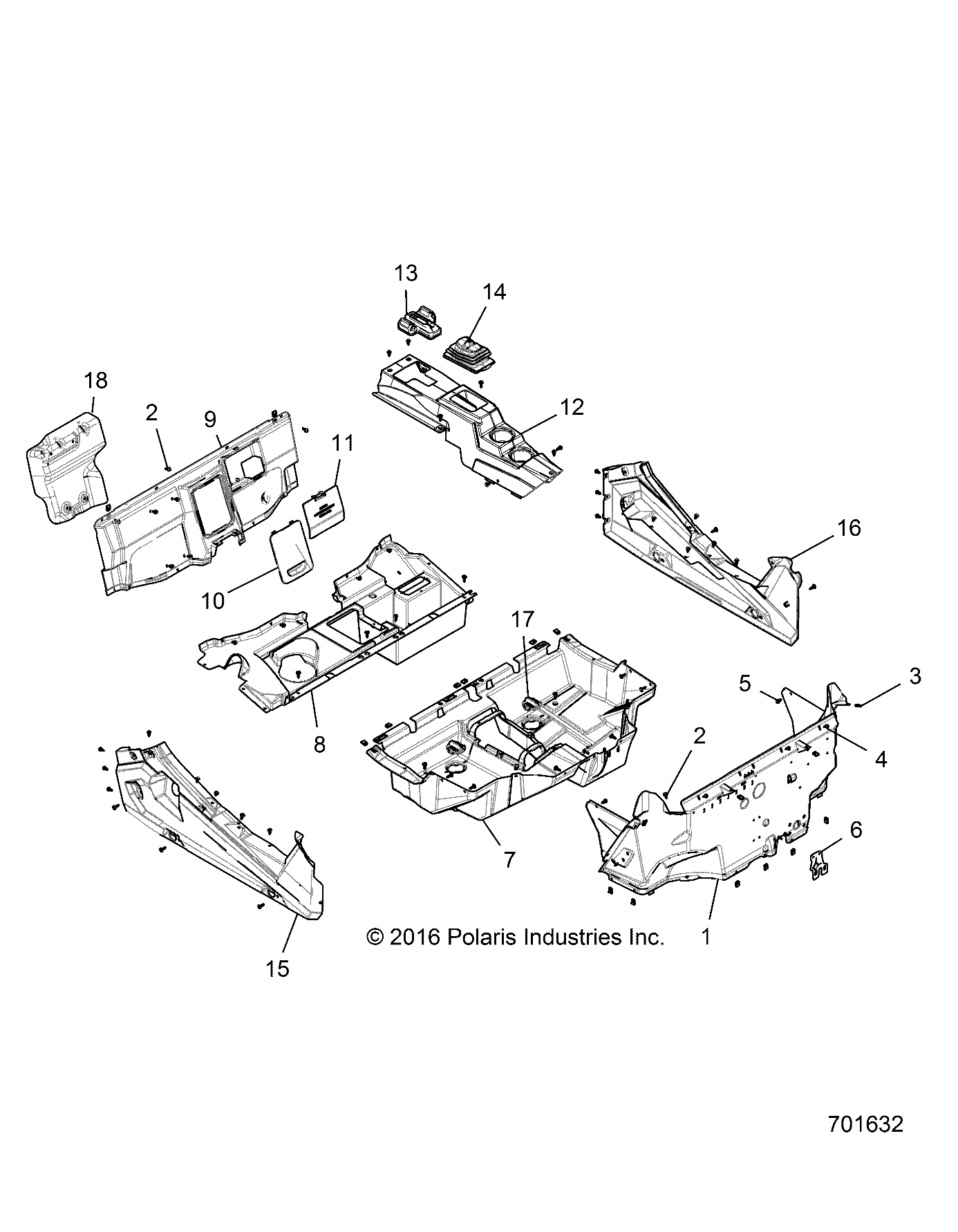 CARROSSERIE SOL ET PARES PIERRES POUR RZR XP TURBO TRACTOR 2017