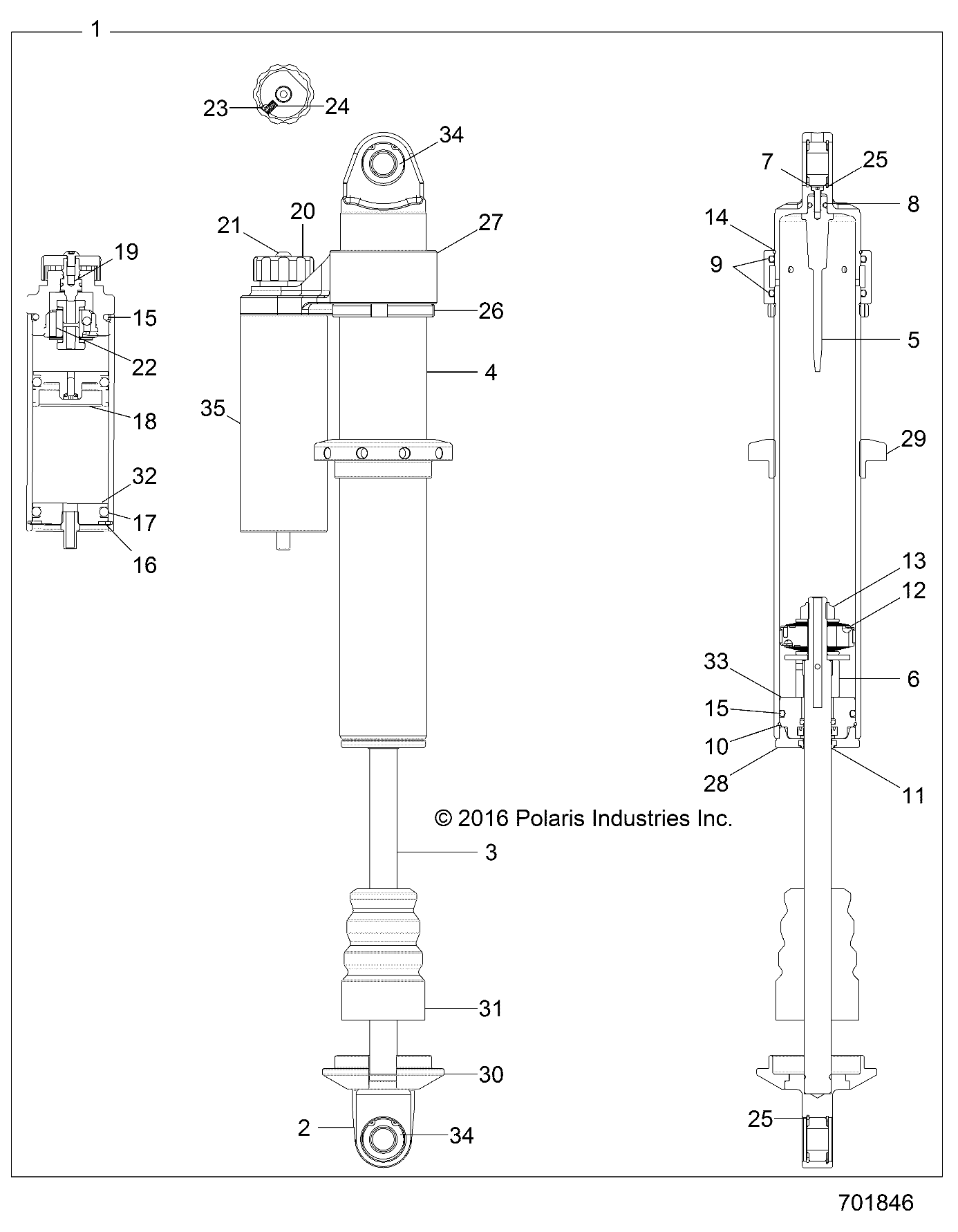 SUSPENSION REAR SHOCK INTERNALS POUR RZR TRAIL S 1000 EPS EUTRACTOR 2023