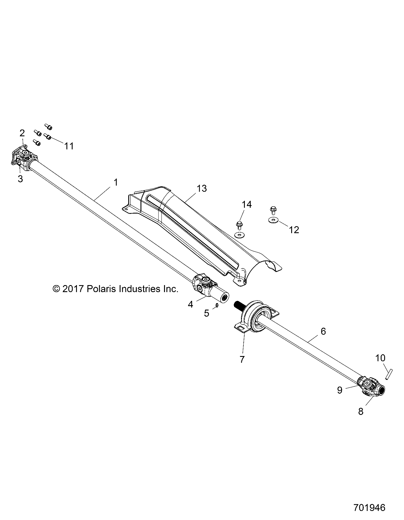 TRANSMISSION ARBRE PROPULSION AVANT POUR RZR XP4 TURBO 2018