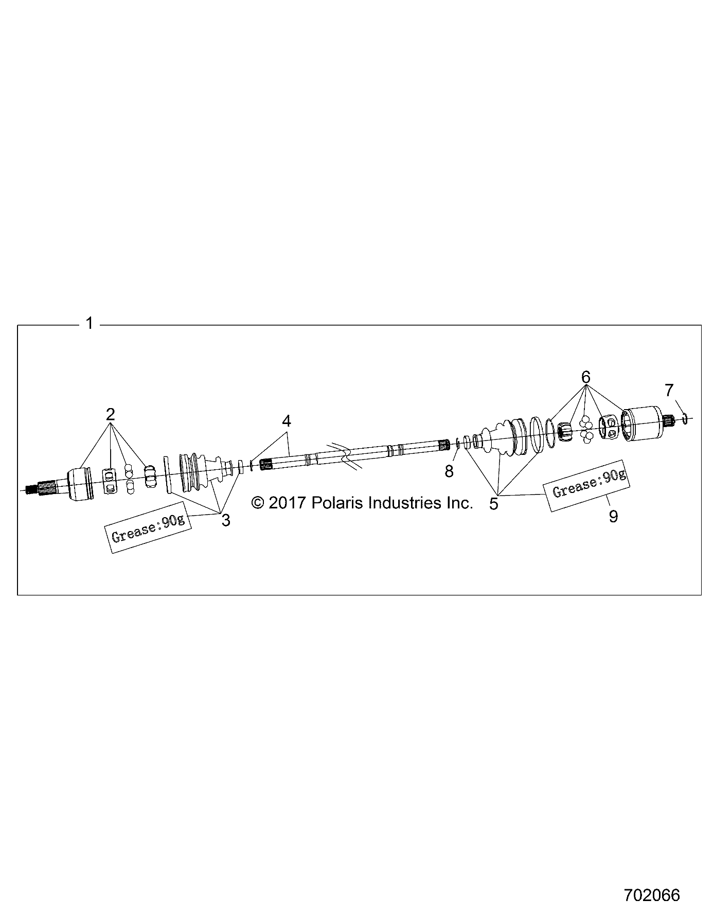 TRANSMISSION DEMI ARBRE ARRIERE POUR RZR XP 1000 TRACTOREUZUG 2023