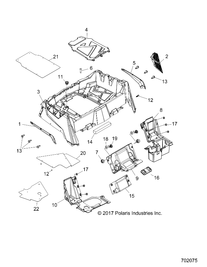 CARROSSERIE PORTE BAGAGE ARRIERE ET AILES POUR RZR 570 2019