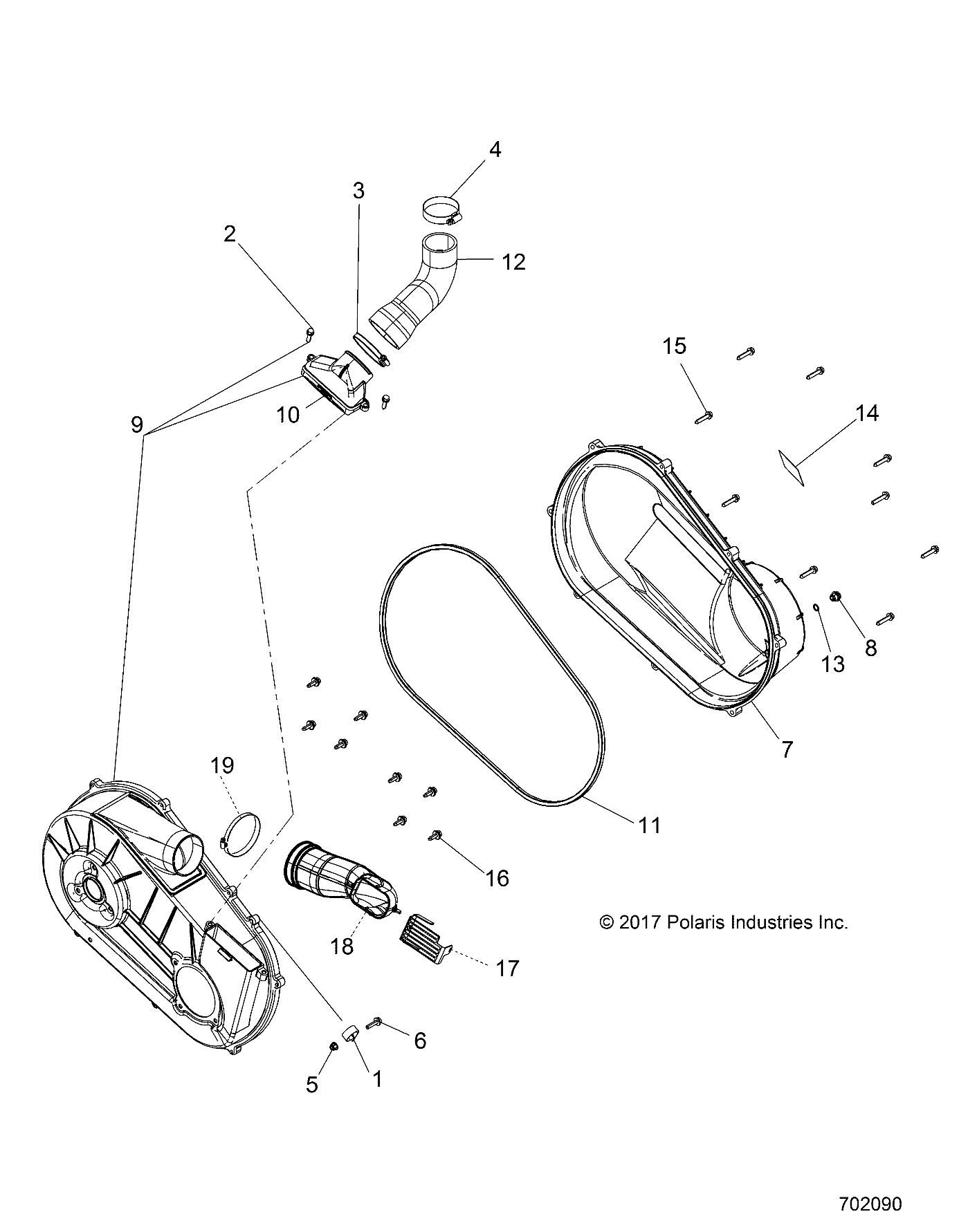 TRANSMISSION CARTER DEMBRAYAGE POUR RANGER 570 EPS EU POLAND 2019