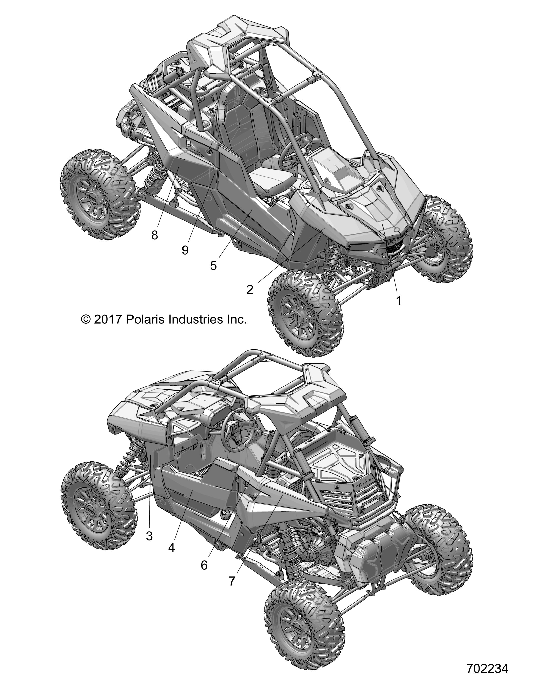CARROSSERIE AUTOCOLLANTS STYLES POUR RZR RS1 2018