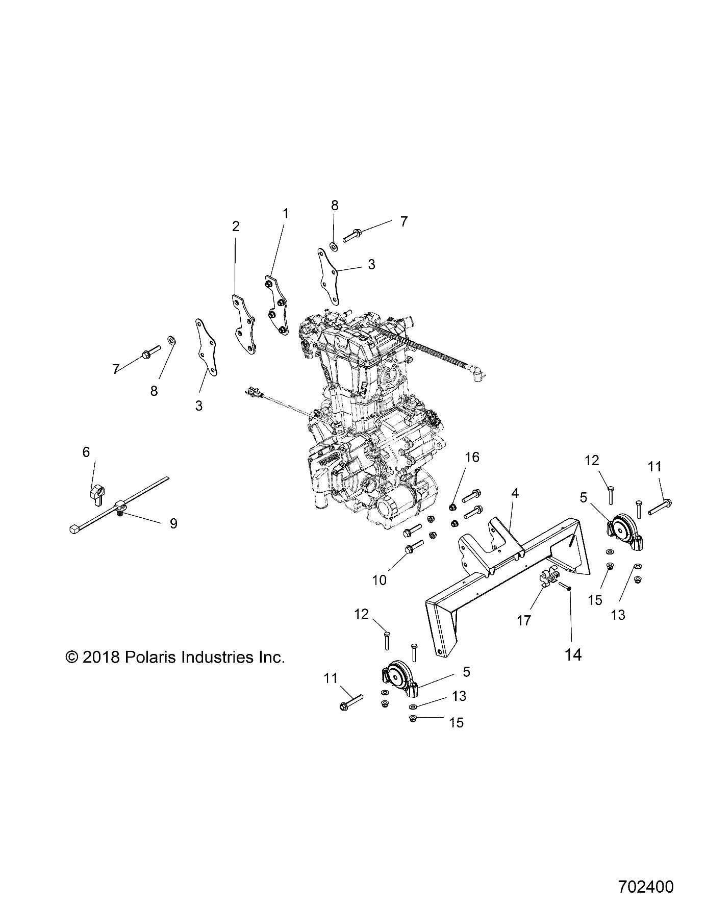MOTEUR MOTEUR ET MONTAGE TRANSMISSION POUR RANGER 500 2022