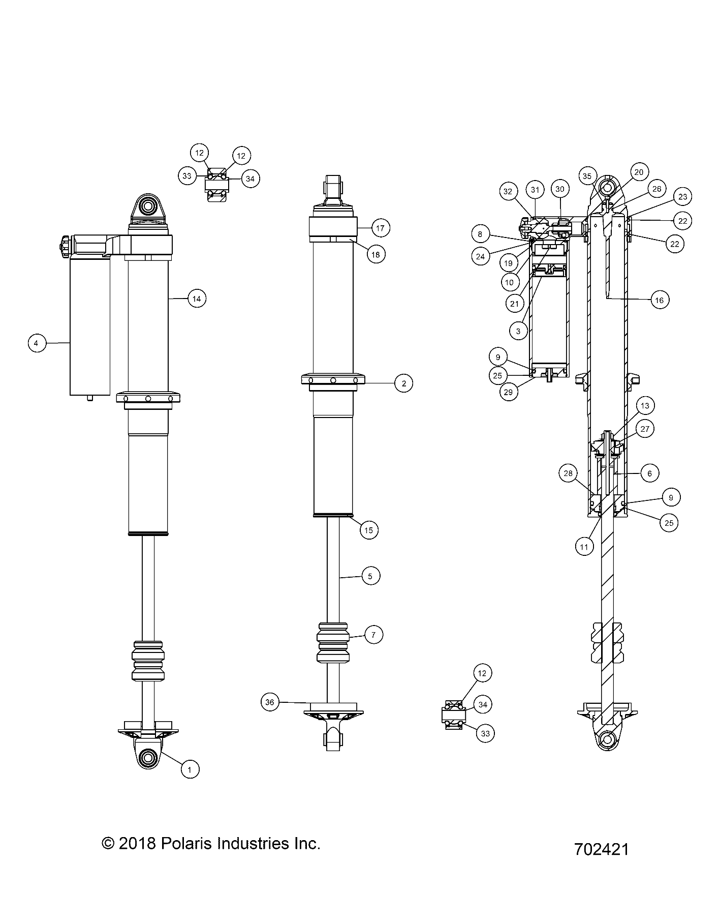 SUSPENSION REAR SHOCK INTERNALS POUR RZR XP 1000 TRAILS ROCKS 2021