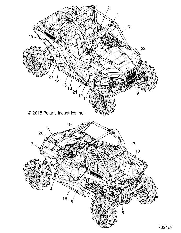 CARROSSERIE AUTOCOLLANTS POUR RZR XP1000 2019