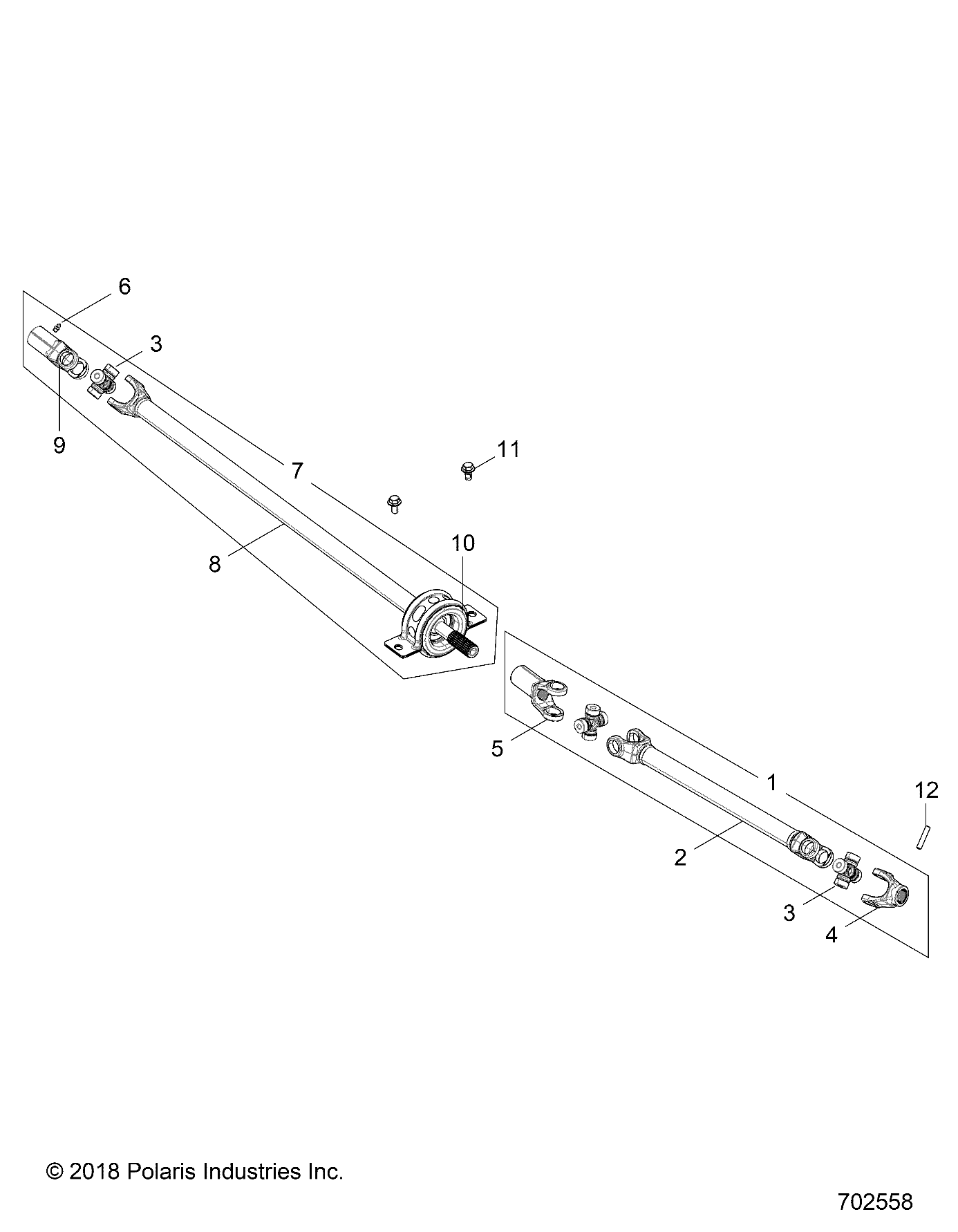 TRANSMISSION ARBRE PROPULSION AVANT POUR RZR 1000 60 INCH EUTRACTORZUG 2019