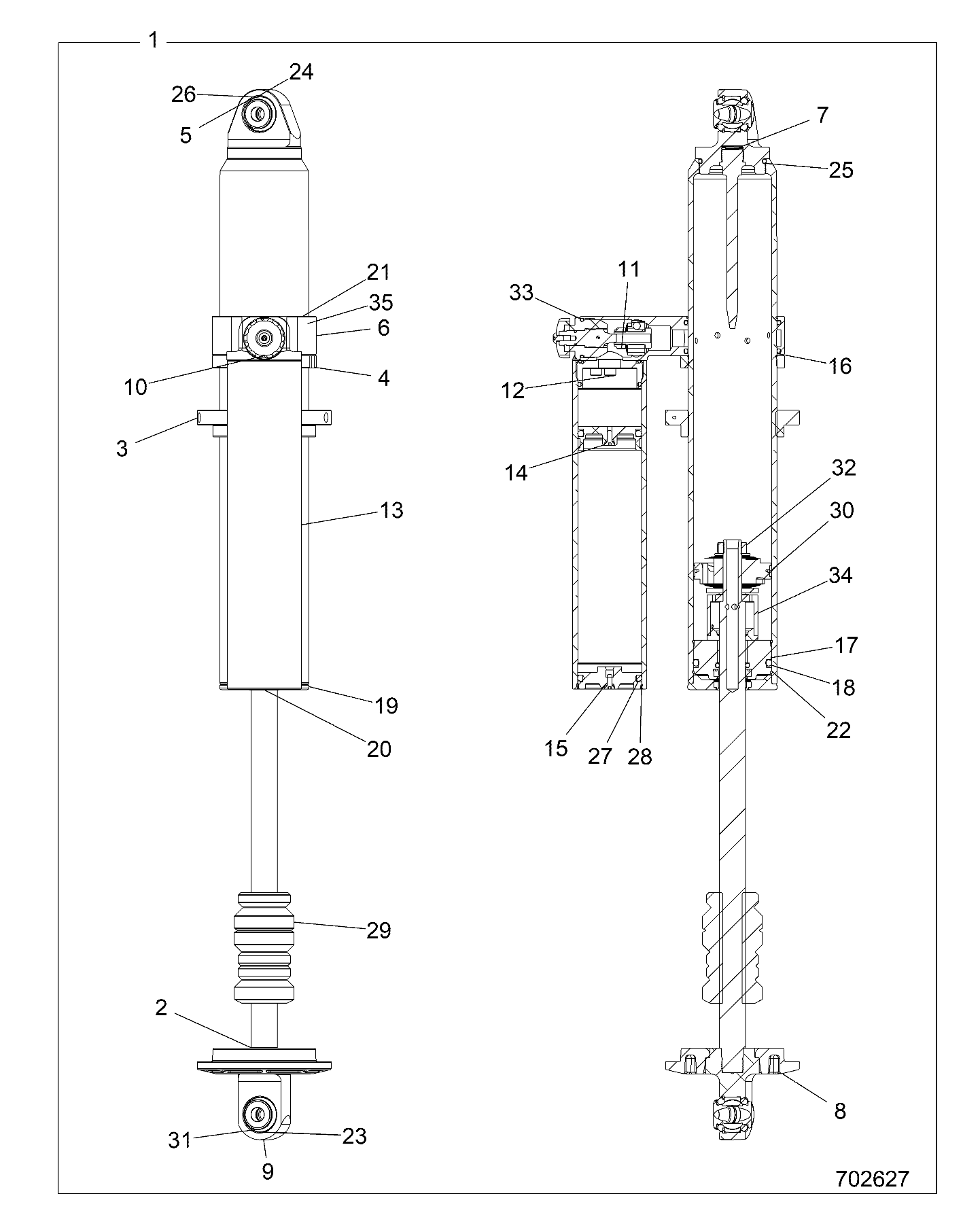 SUSPENSION REAR SHOCK POUR RZR TURBO S 2021