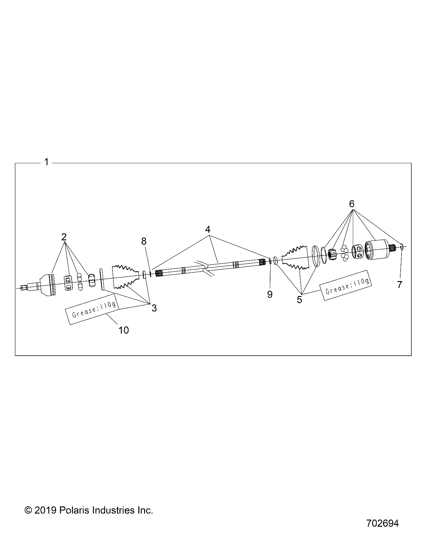 TRANSMISSION DEMI ARBRE AVANT POUR RZR 74 T MP RCR R01 2023