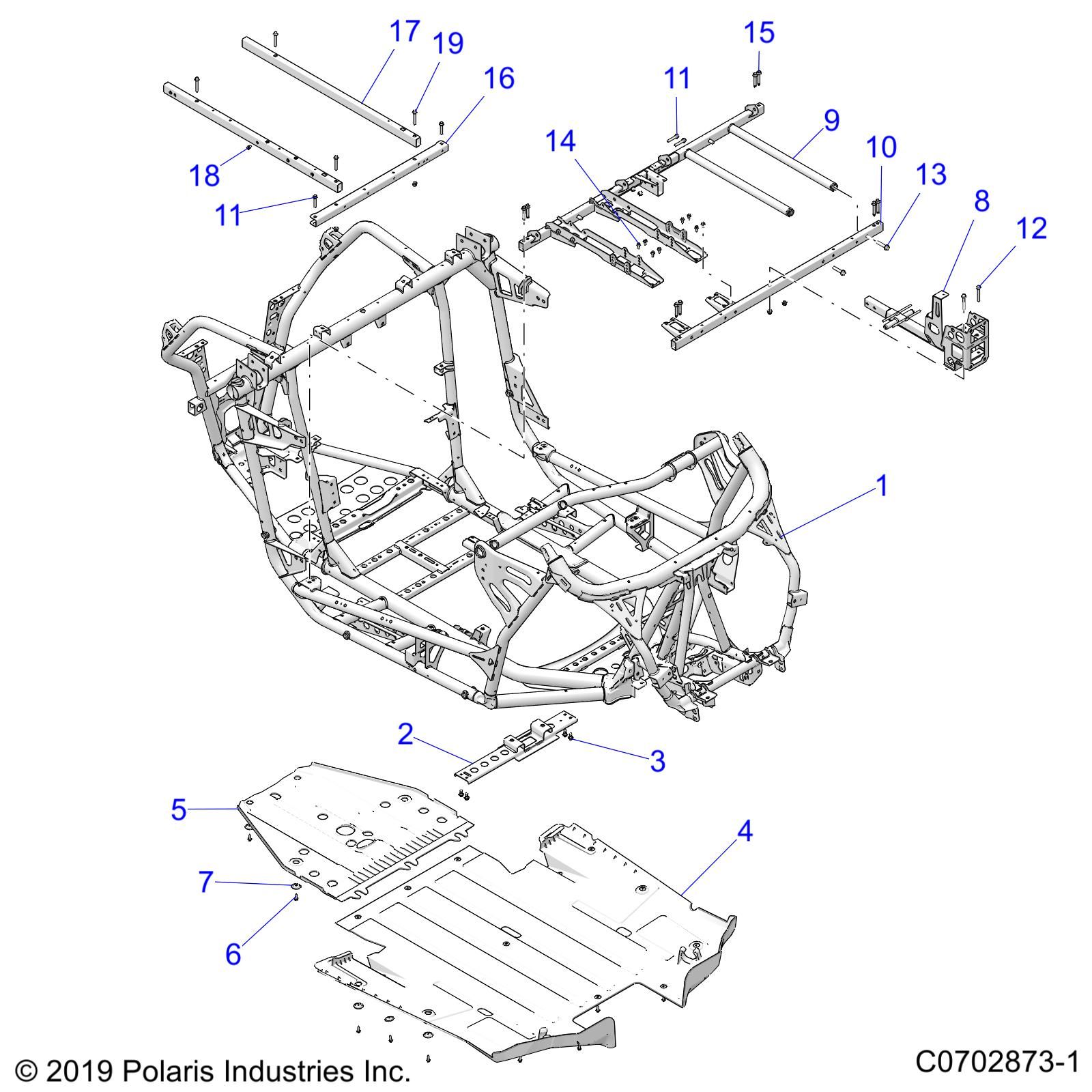 CHASSIS CHASSIS PRINCIPAL ET PLAQUES DE PROTECTION POUR RZR PRO XP SPORT 2021