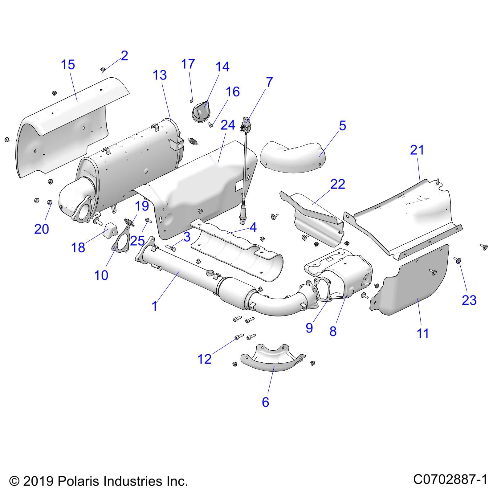 MOTEUR SYSTEME DECHAPPEMENT POUR RZR PRO XP SPORT 3PC INTL R01 2023