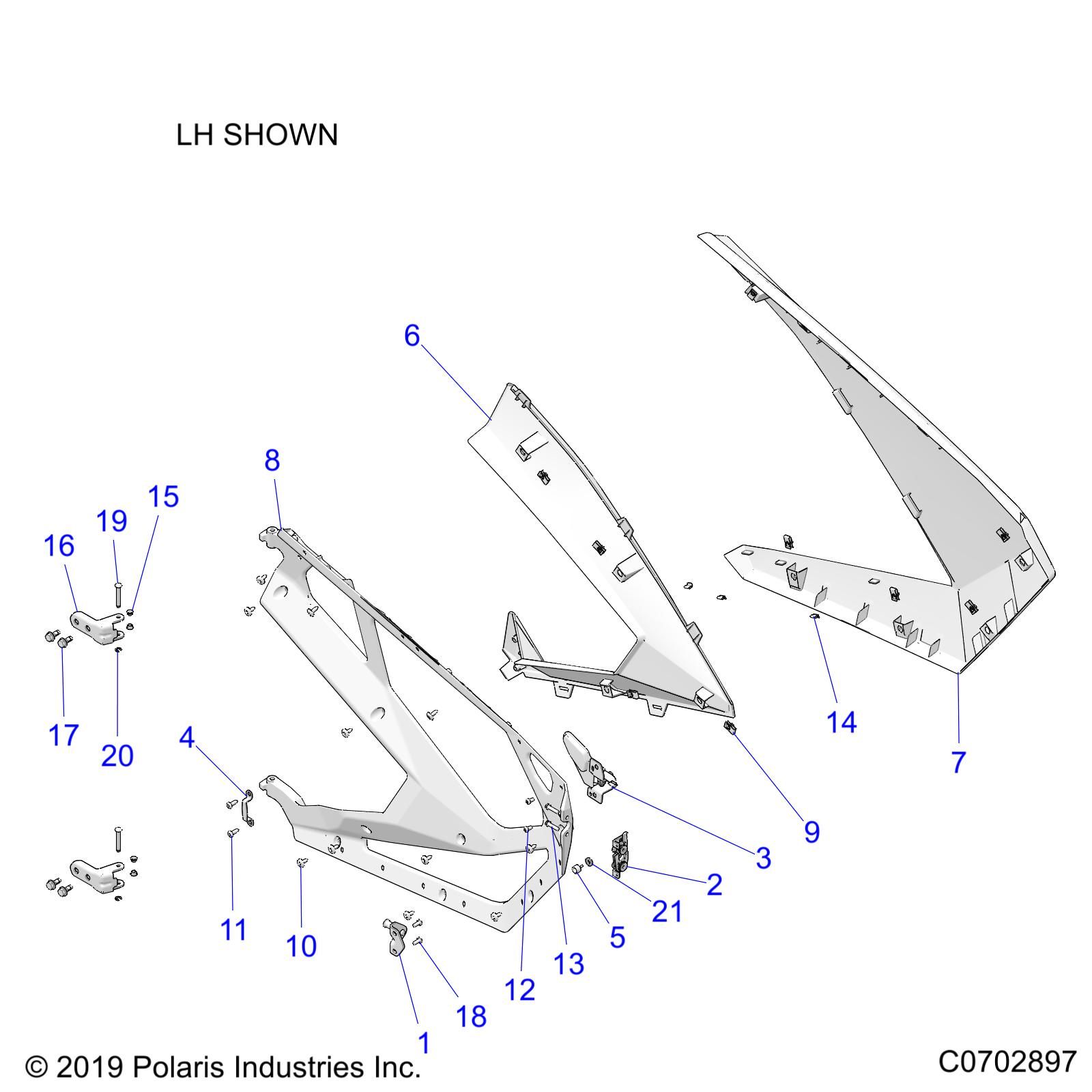 CARROSSERIE PORTIERES POUR RZR64TMP 4 2022