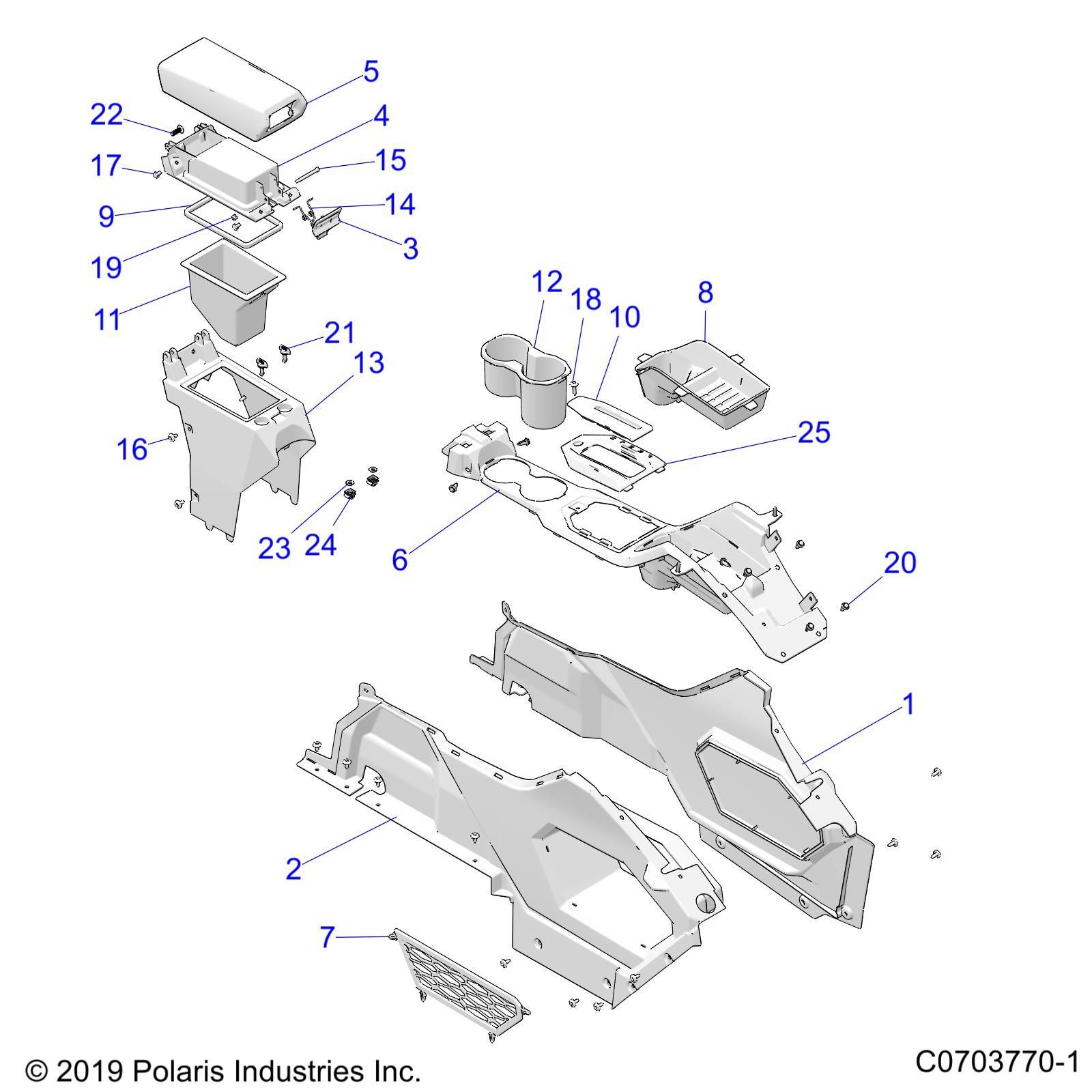 CARROSSERIE CONSOLE CENTRALE POUR RZR 74 T RCR R02 2023