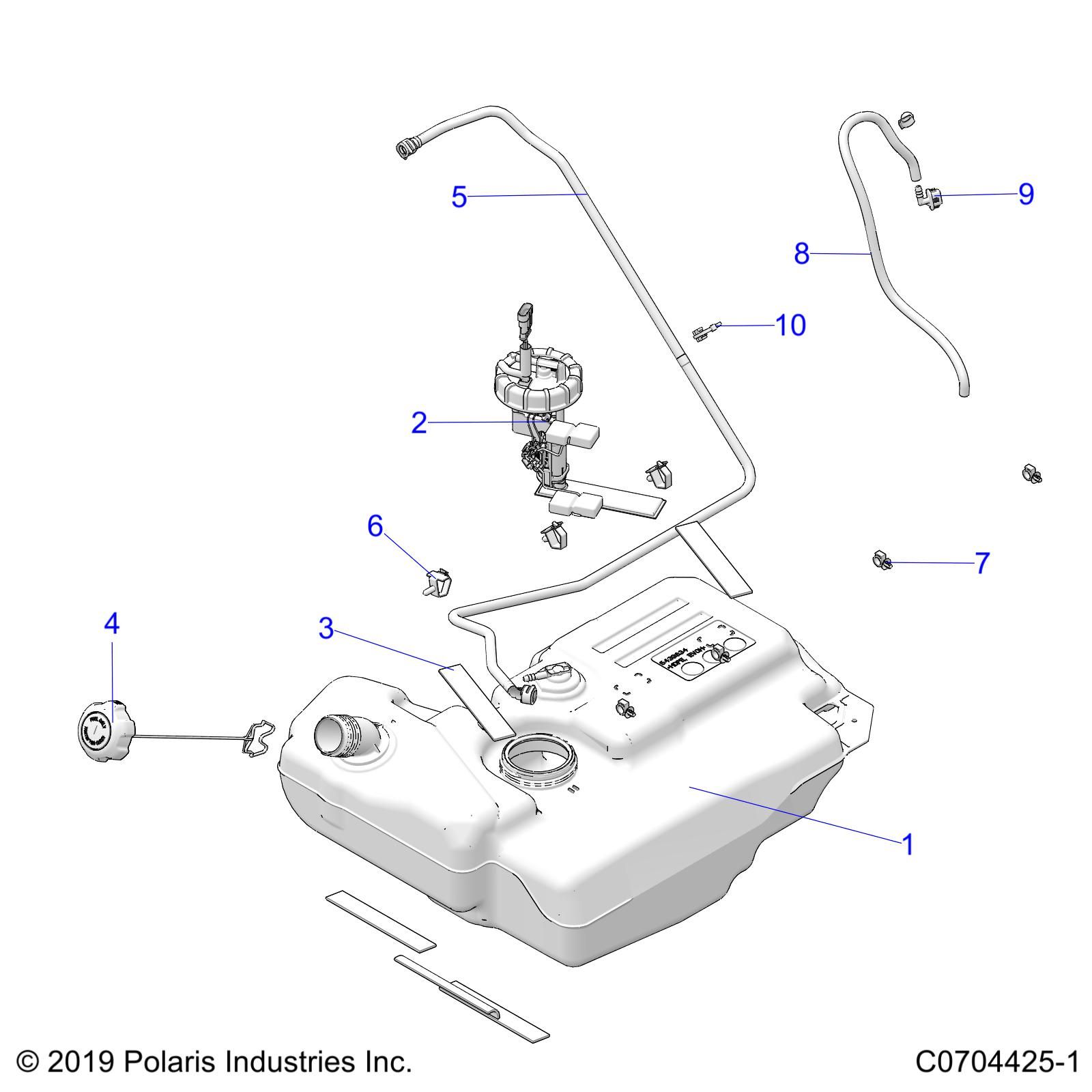 CARROSSERIE RESERVOIR A CARBURANT ET EVAPORATION POUR GENERAL XP4 1000 DELUXE 2021