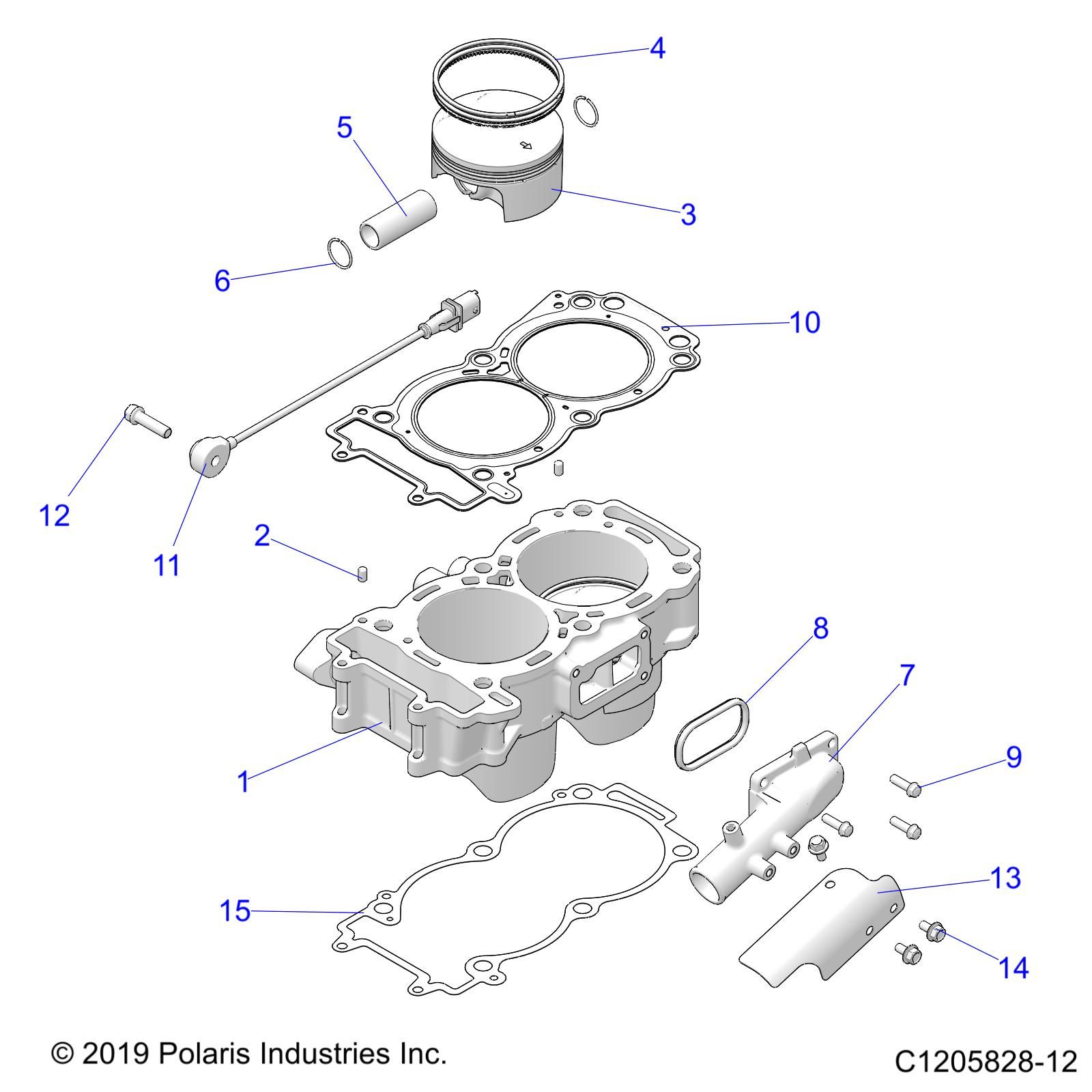 MOTEUR CYLINDRE ET PISTON POUR RZR TURBO R 64 MULTI PASSENGER AUD M N BLUE 2022