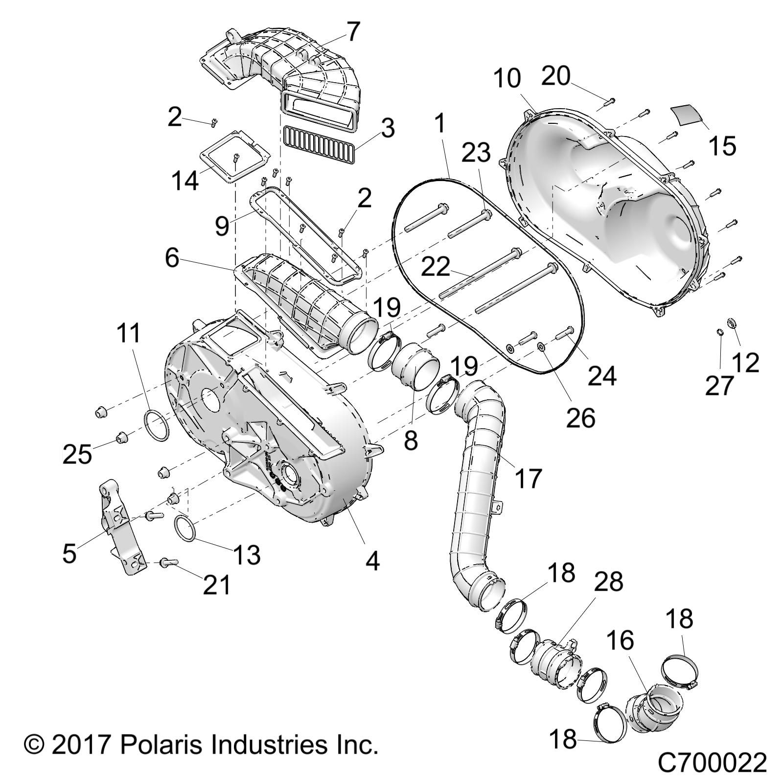 TRANSMISSION CARTER DEMBRAYAGE POUR RANGER XP1000 EPS NSTR 2018