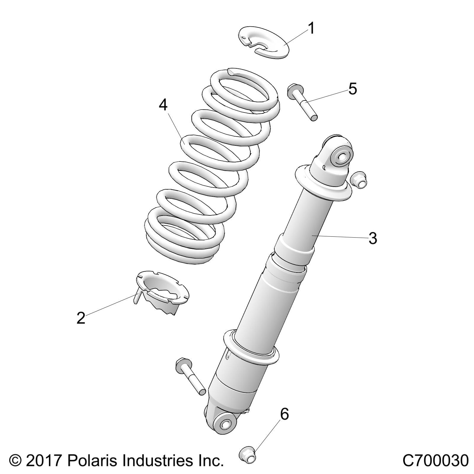 SUSPENSION MONTAGE AMORTISSEUR ARRIERE POUR RANGER XP1000 EU/TRACTOR/ZUG 2018